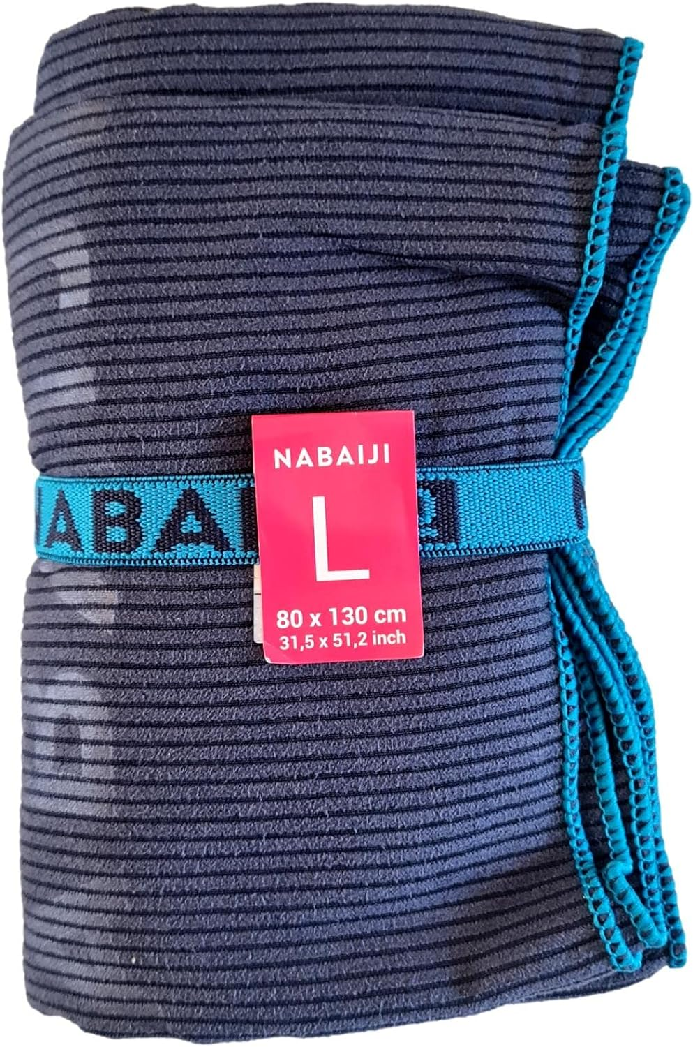 Decathlon NABAIJI Decathlon Ultra Compact Microfibre Stiped Towel (Size L) Unique Size Navy Blue