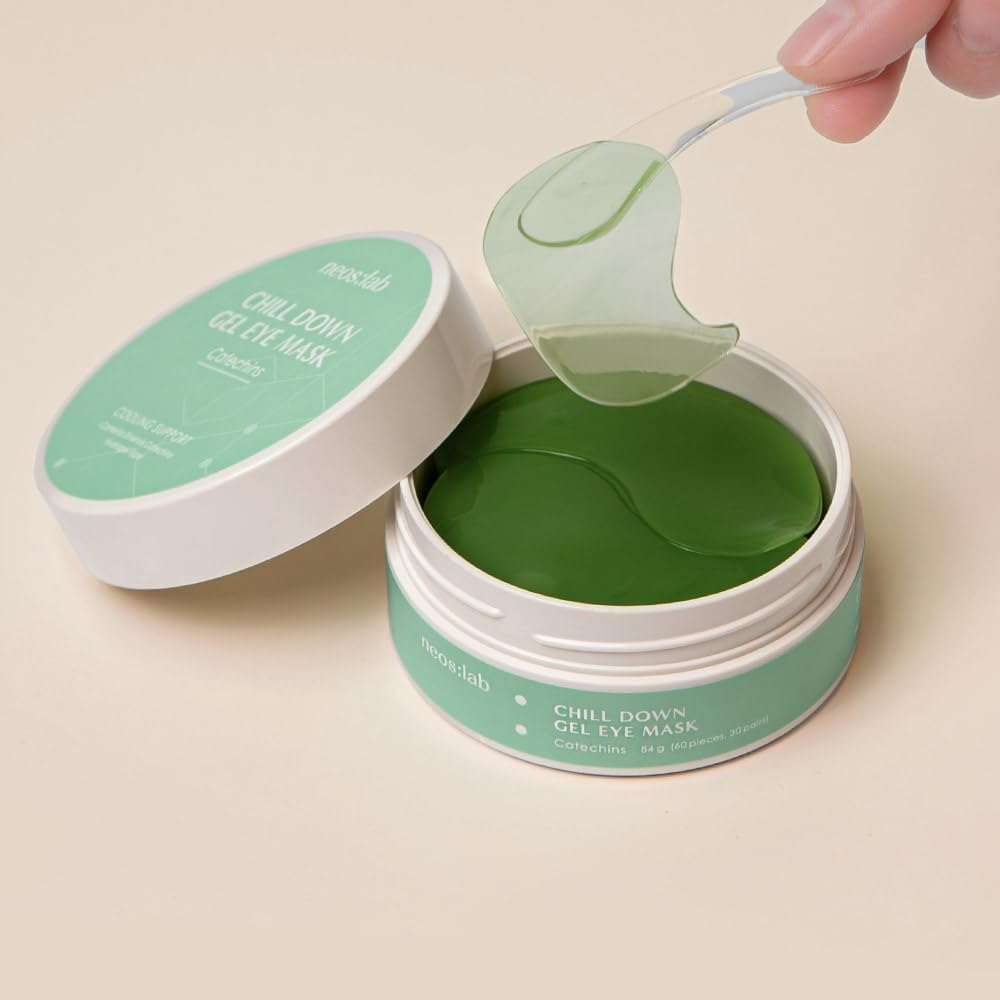 Neos:Lab Chill down Gel Eye Mask 60Ea (30Pairs) - Cooling Hydrogel Eye Patch with Catechins, Arnica Flower, Vitamins, Caffeine for Relieving Tired Skin, Even Skin Tone, Reducing Eye Bags, Puffy Eye image number 5