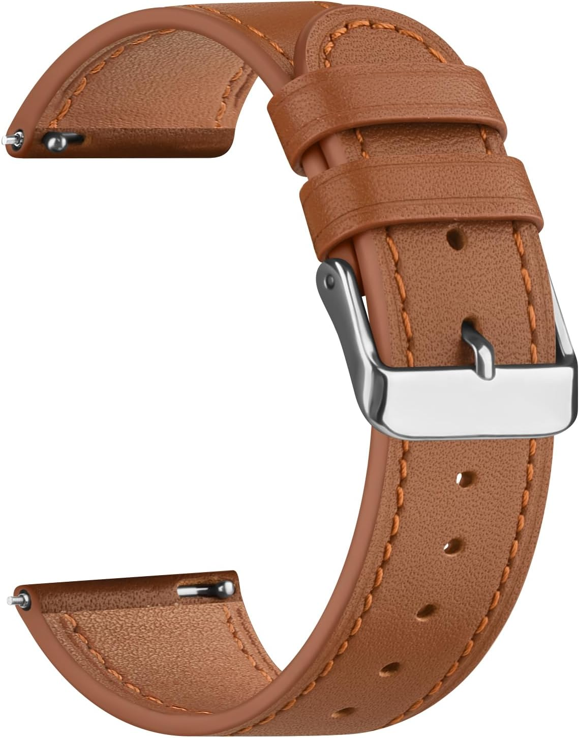 Leather Bands for Garmin Vivoactive 5 / Vivoactive 3 Watch Band, Garmin Venu 2 plus Bands/Venu Sq/Venu Band Women Men, 20.5Mm Soft Leather Bands Replacement Straps for Garmin Vivoactive 5/Forerunner 645 / 245 Music Smart Watch image number 1