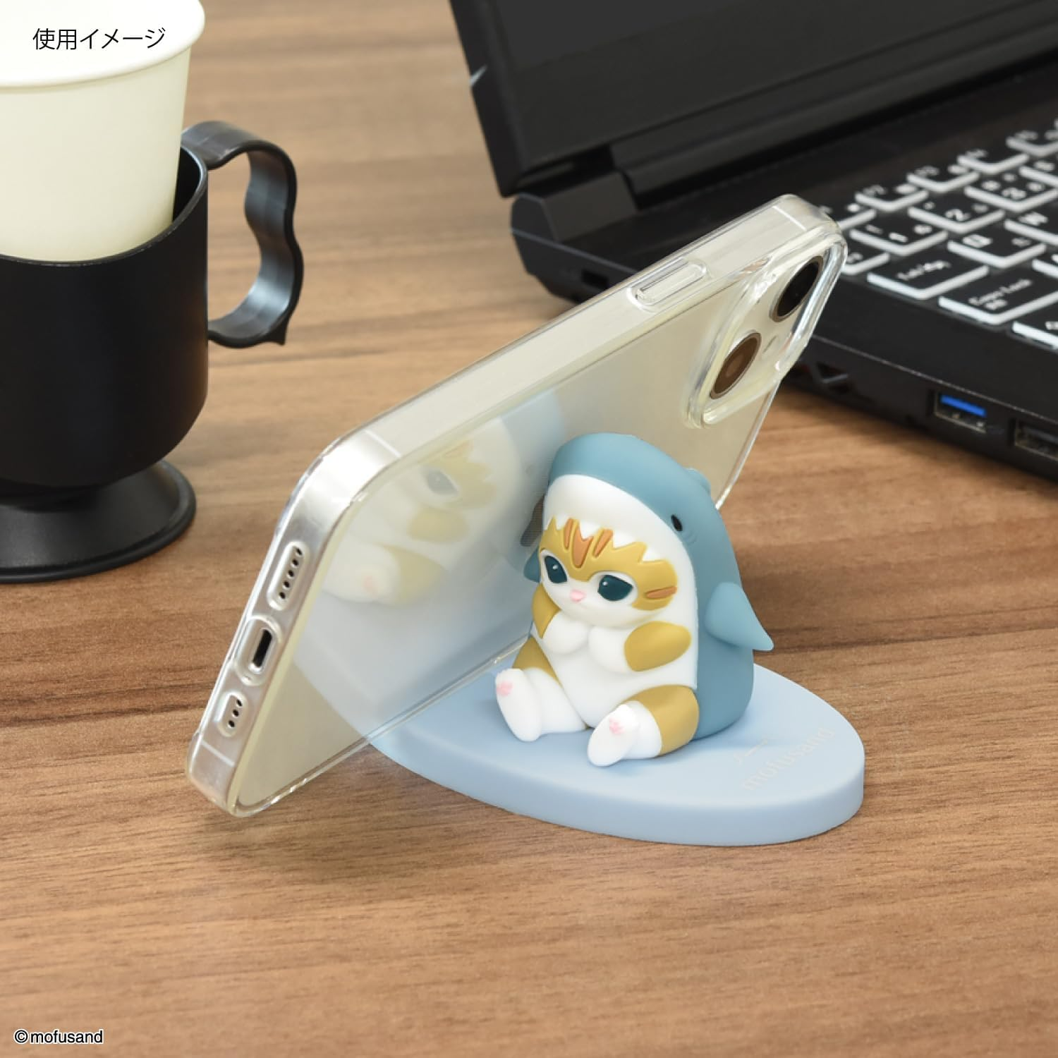 Gourmandies Mofusand Mascot Mobile Stand Shark Nyan MOFU-56A image number 4