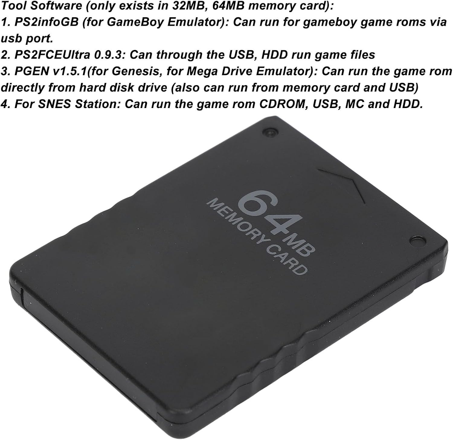Memory Card Compatible for PS1, 64MB Portable Game Start Card with USB, Plug and Play image number 3