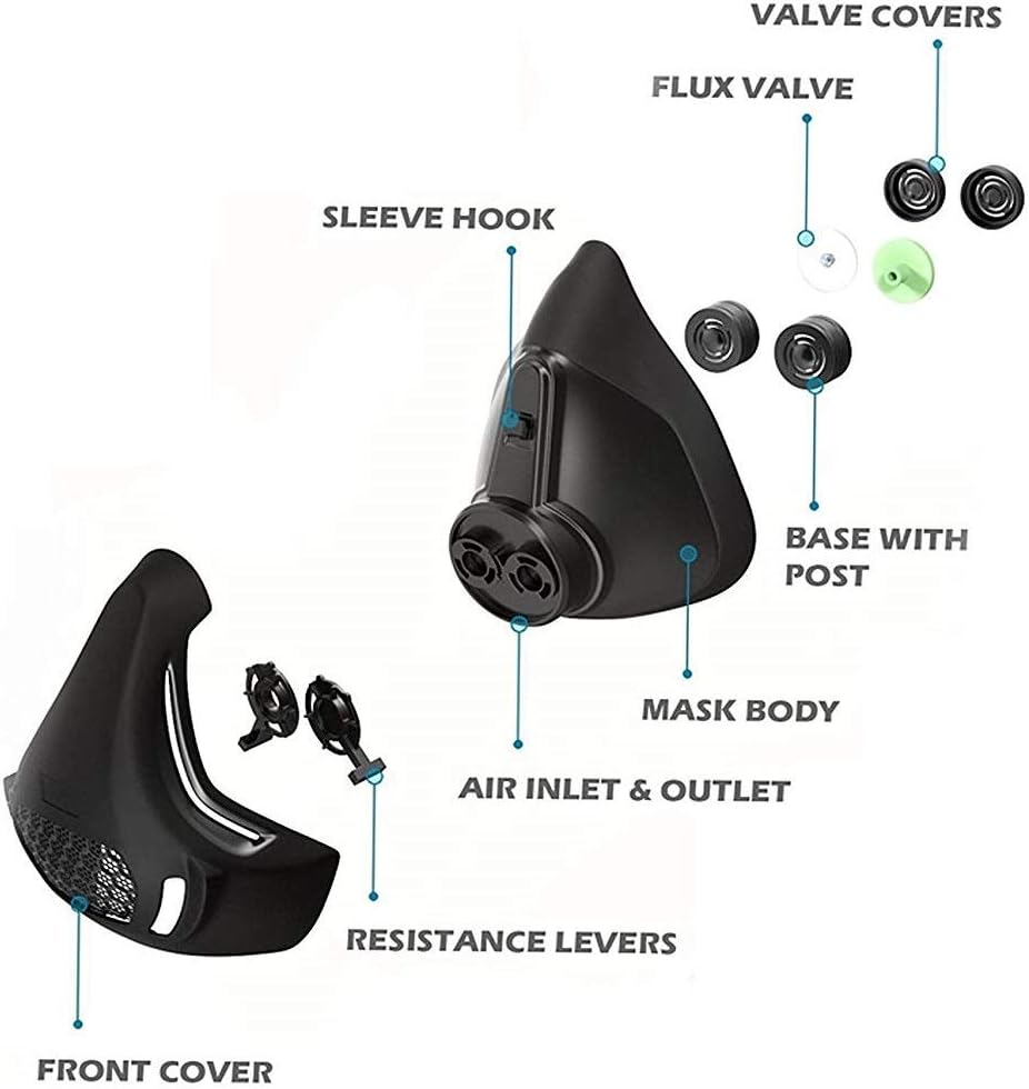 Training Workout Mask, 24 Level Breathing Resistance, Improves Lung Capacity and Endurance, for Running, Cardio, Cycling, Gym, One Size image number 2