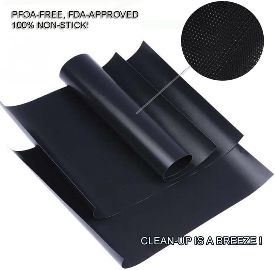 Large Oven Liners，3 Pack Heavy Duty Teflon Oven Liners,Bbq Grill Mats for Bottom of Oven for Gas, Electric and Fan Assisted Ovens，Baking Mat, Oven Protector Sheets，Reusable, Washable（Black，40X60Cm） image number 4