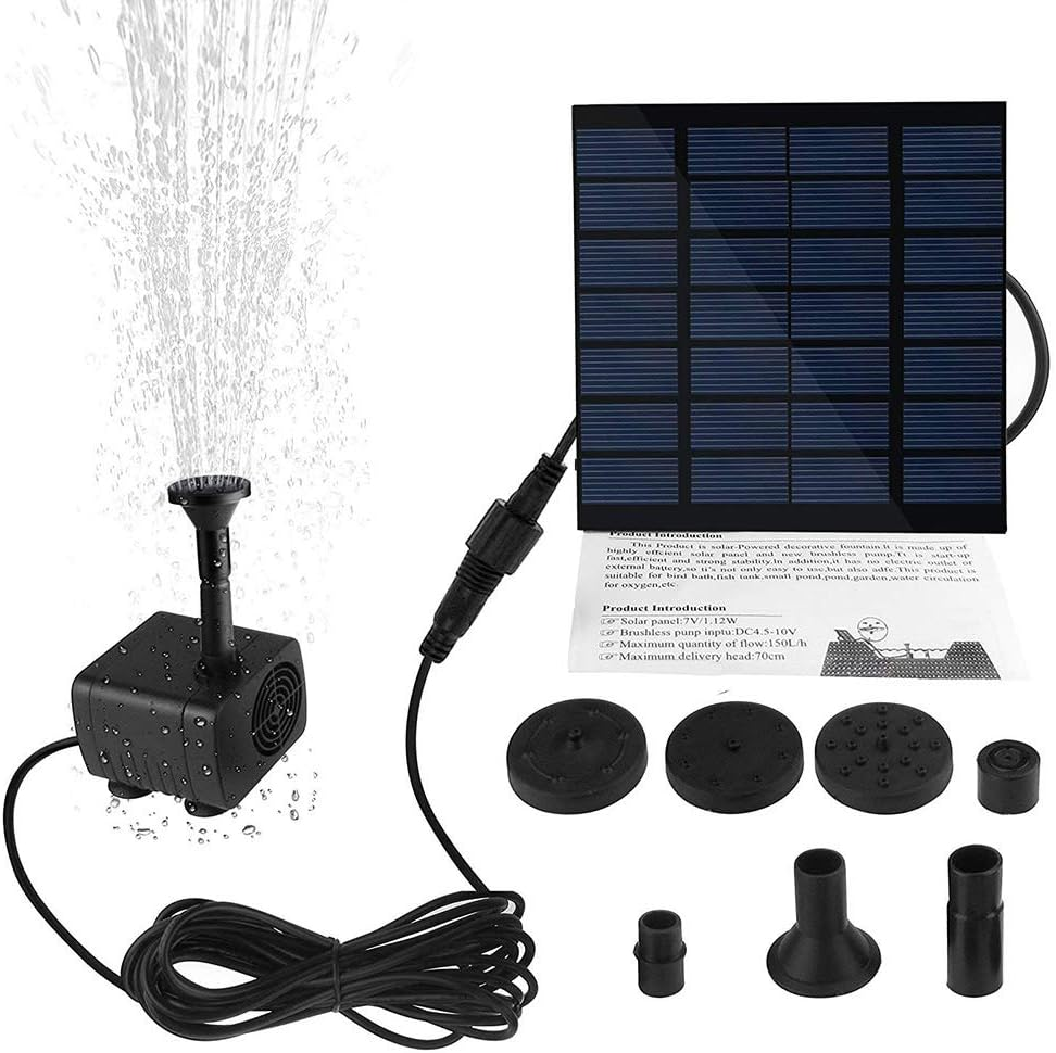 Yasao Mini Solar Fountain Pump Solar Water Pump Power Panel Kit Solar Panel Water Pump for Garden Pool Black image number 1