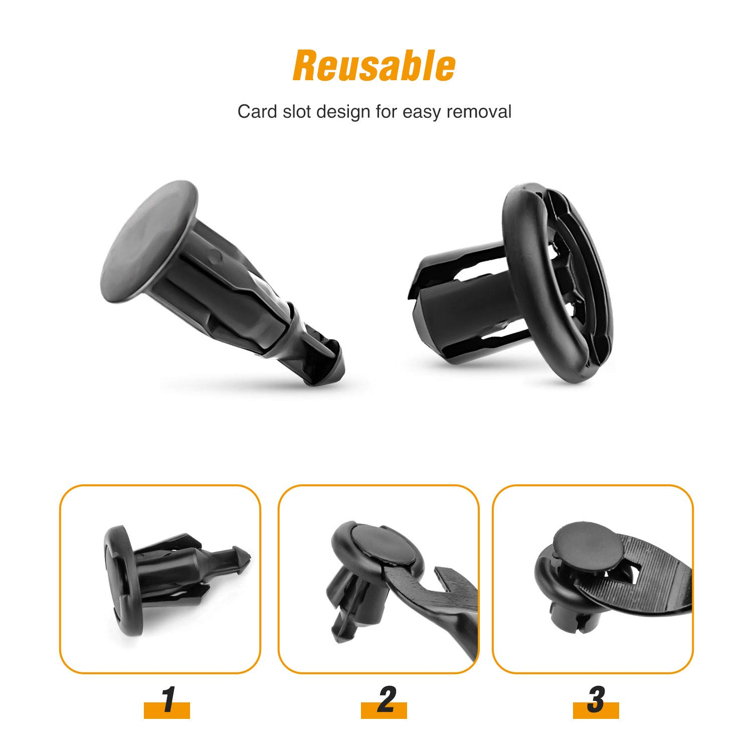 GOOACC GRC-08 Honda and Acura Fender Clips-91503-Sz3-003 40 Pcs Fastener Rivet Clips Nylon Bumper Automotive Furniture Assembly Expansion Screws Kit Auto Body 10Mm-40Pcs image number 6