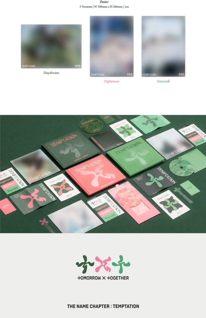 TXT the Name Chapter : TEMPTATION 5Th Mini Album Nightmare Version Cd+1P Folding Poster on Pack+84P Photobook+16P Lyric Book+1Ea Sticker Pack+1Ea Bookmark+1P Postcard+1P Photocard+Tracking Sealed image number 4