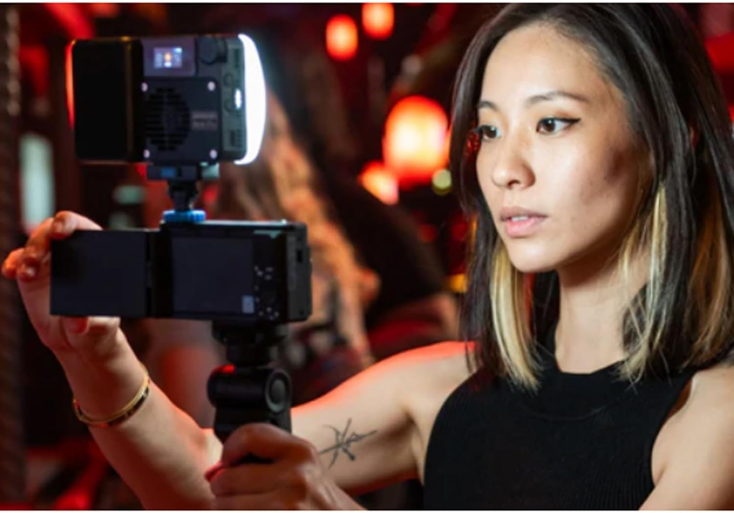 Amaran Ace 25C Kit Camera Video Light with Carrying Case,Mini Tripod,25W CCT 2300K-10000K RGB Pocket Light Support APP Control,Rechargeable PD Charging for Tiktok, Creator, Photographer(Charcoal) image number 3