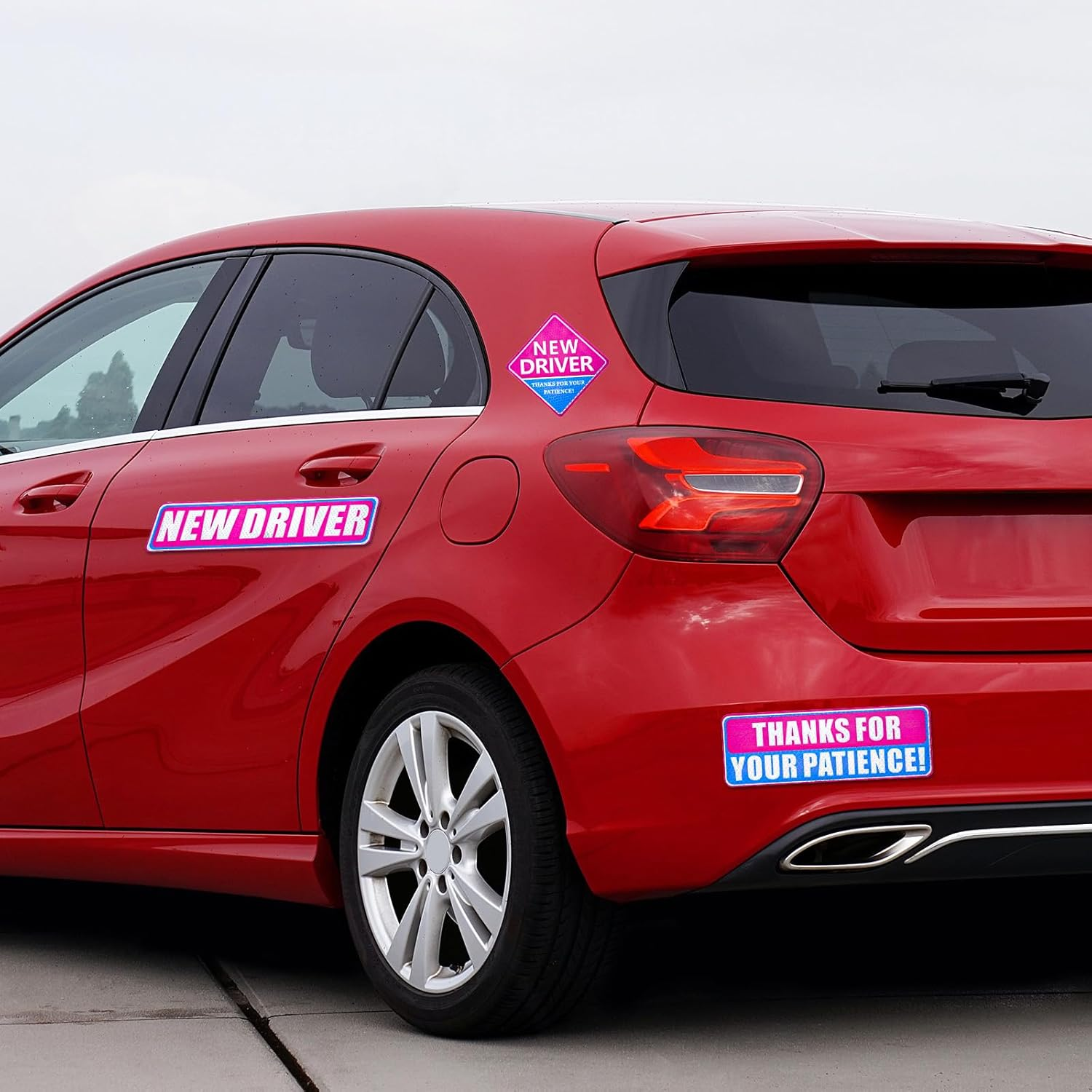 3Pcs New Driver Magnet for Car, Thanks for Your Patience Student Driver Sticker Magnetic Reflective Bumper Stickers Novice Driver Road Safety Sign New Driver Decal for Car (Pink, Blue) image number 4