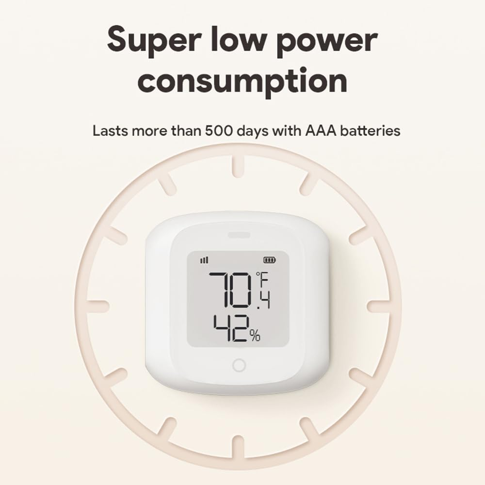 Uantii Smart Temperature Humidity Sensor Tuya Zigbee Indoor Thermometer Hygrometer Compatible with Alexa Works with Google Home, Hub Needed (Zigbee 1Pcs)