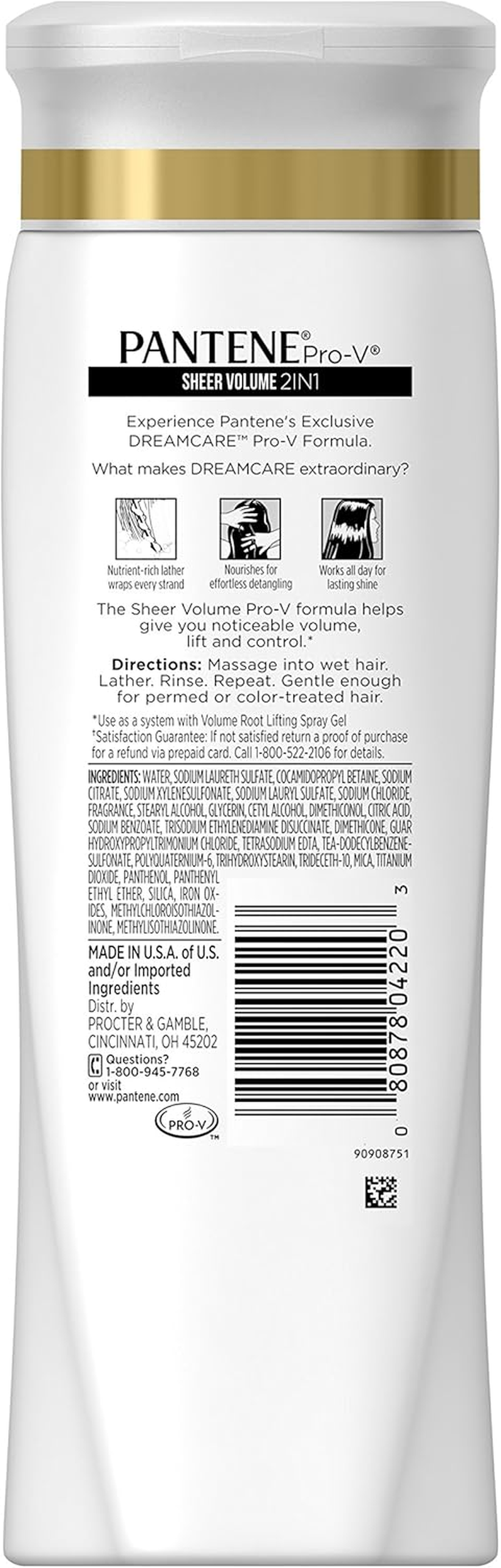 Pantene Pro-V Fine Hair Solutions 2 in 1 Flat to Volume Shampoo & Conditioner by Pantene for Unisex - 12.6 Oz Shampoo & Conditioner, 378 Ml image number 3