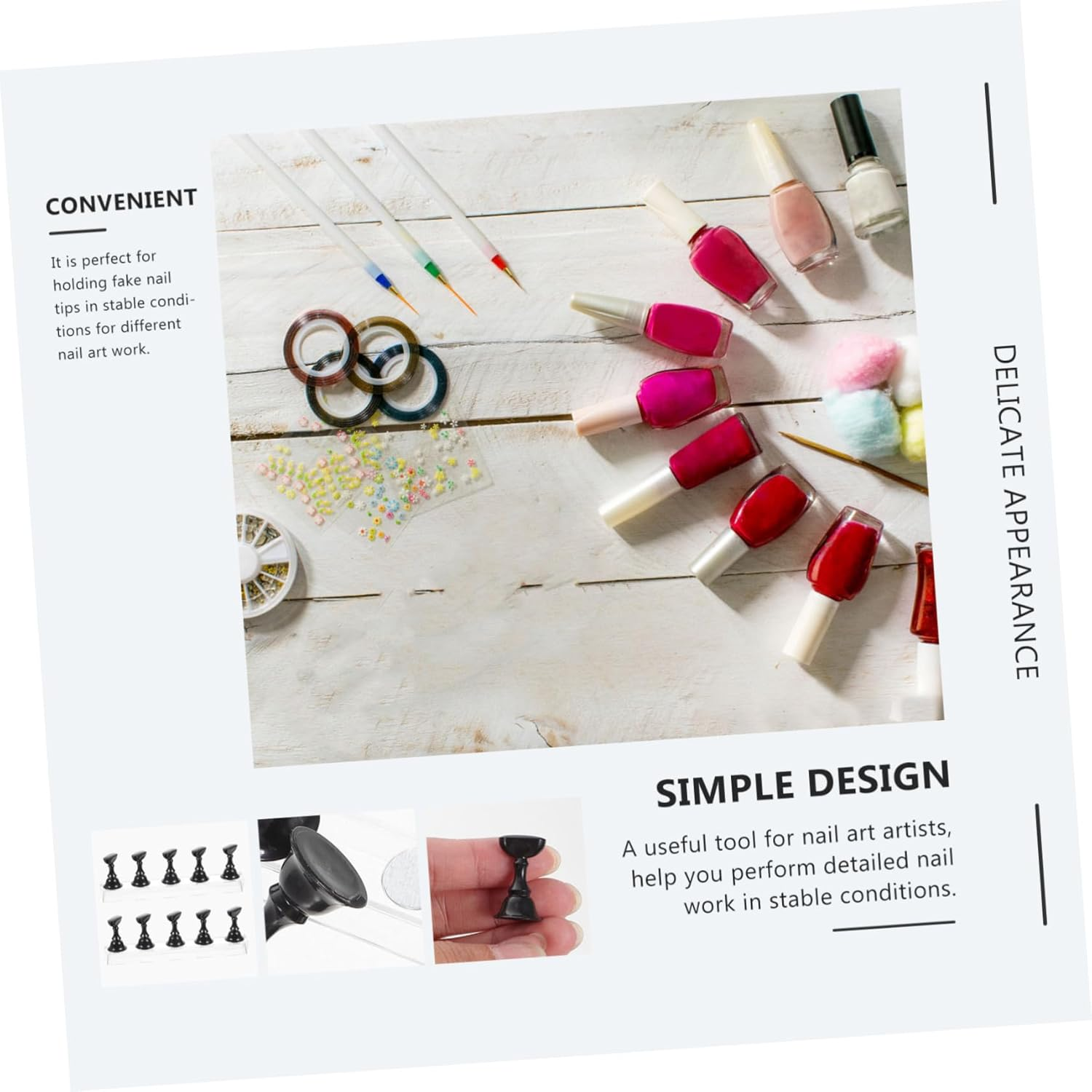 Gatuida 2 Sets Nail Tip Holder Stand Acrylic Display for Nail Art Training Magnetic Base for Easy Use for Professional Salons DIY Manicure image number 1