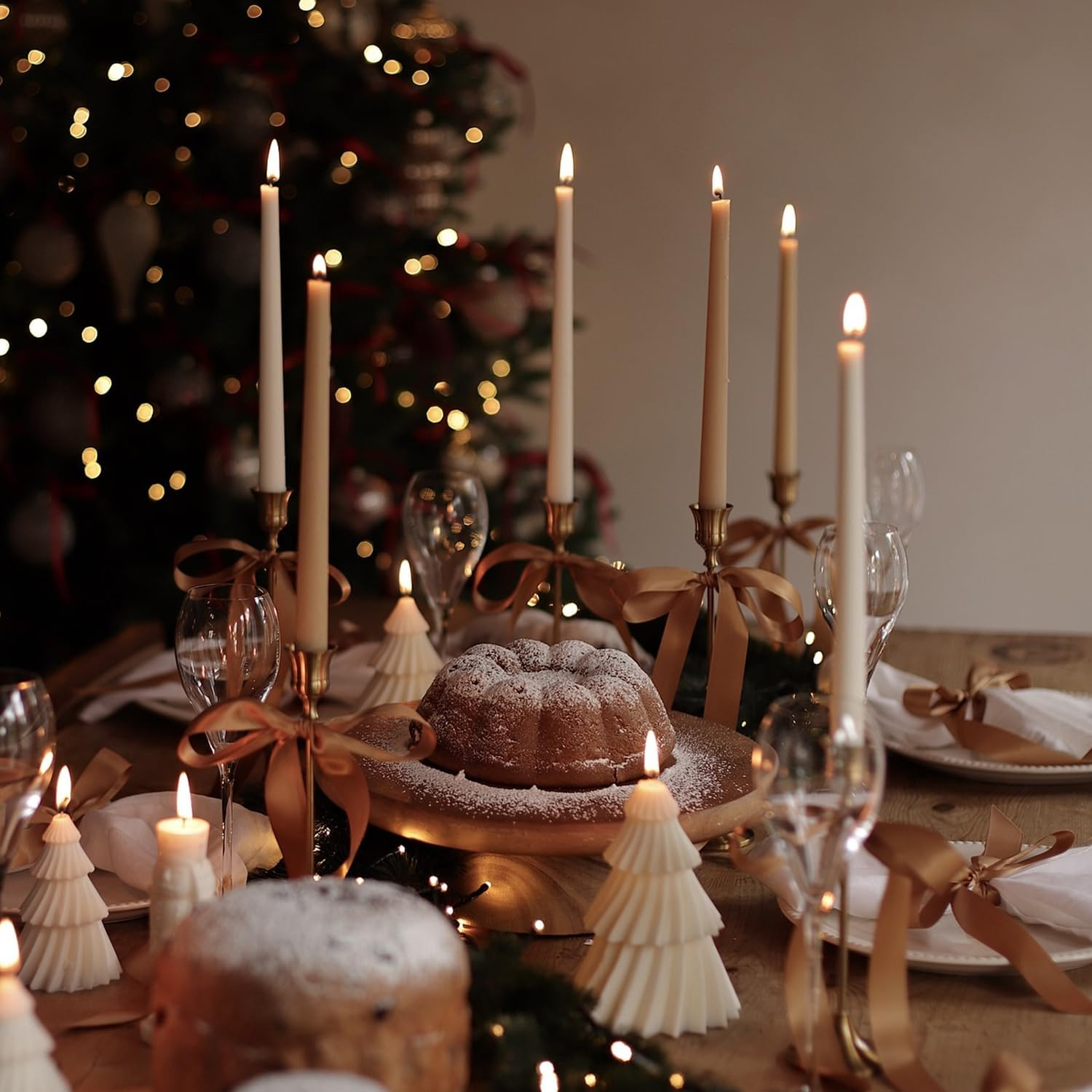 Candlestick Holders,Set of 6 Taper Candle Holders,H HOME-MART Vintage Taper Candle Holders Metal Candle Stick Holder Decor for Fireplace Party Dining Home image number 4