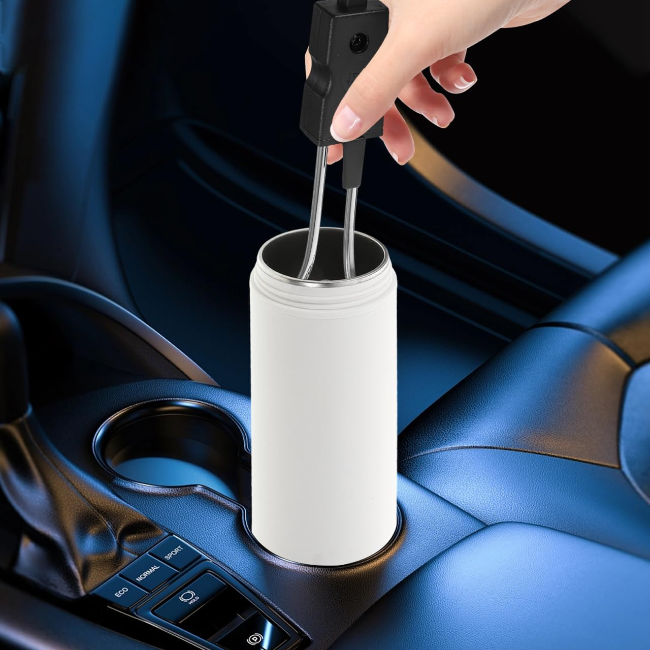 Portable Car Water Heater Immersion Water Warmer for Vehicle Mug Cup Instant Boil Travel Auto Drink Hot Drinks Instant Electric Car Beverage Heater image number 3