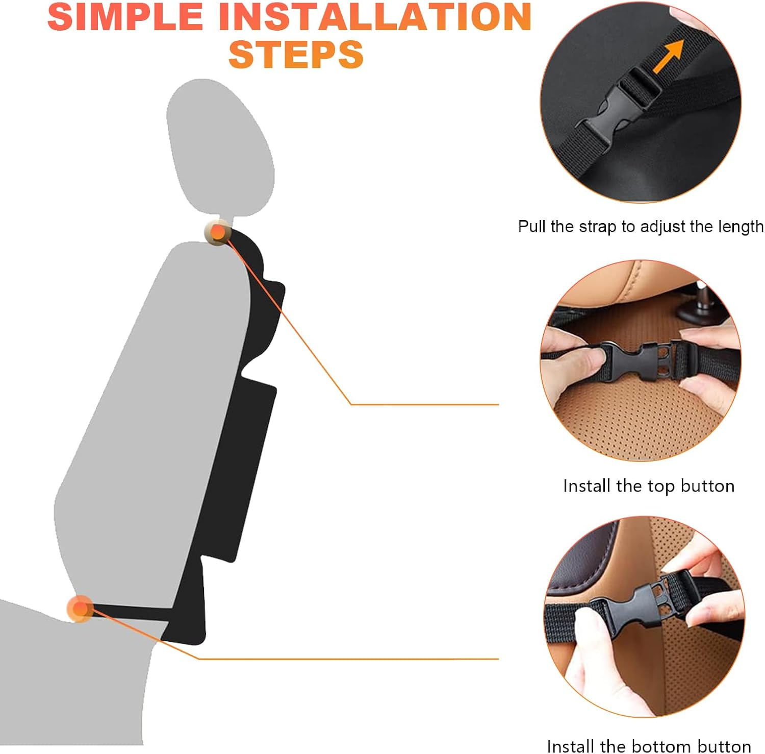 2 PCS Car Backseat Organizer, Heavy Duty Seat Back Storage Bag with Touch Screen Tablet Holder, Waterproof Kick Mats Back Seat Protector for Kids Toddlers, Car Accessories (Large Pocket) image number 4