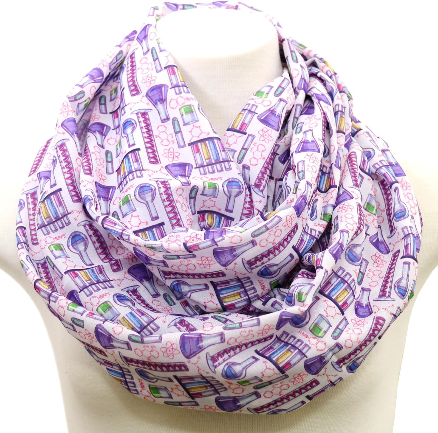 Di Capanni Science Infinity Scarf for Her Geeky Women Chemistry Biology Scientist Physics Colorful image number 1
