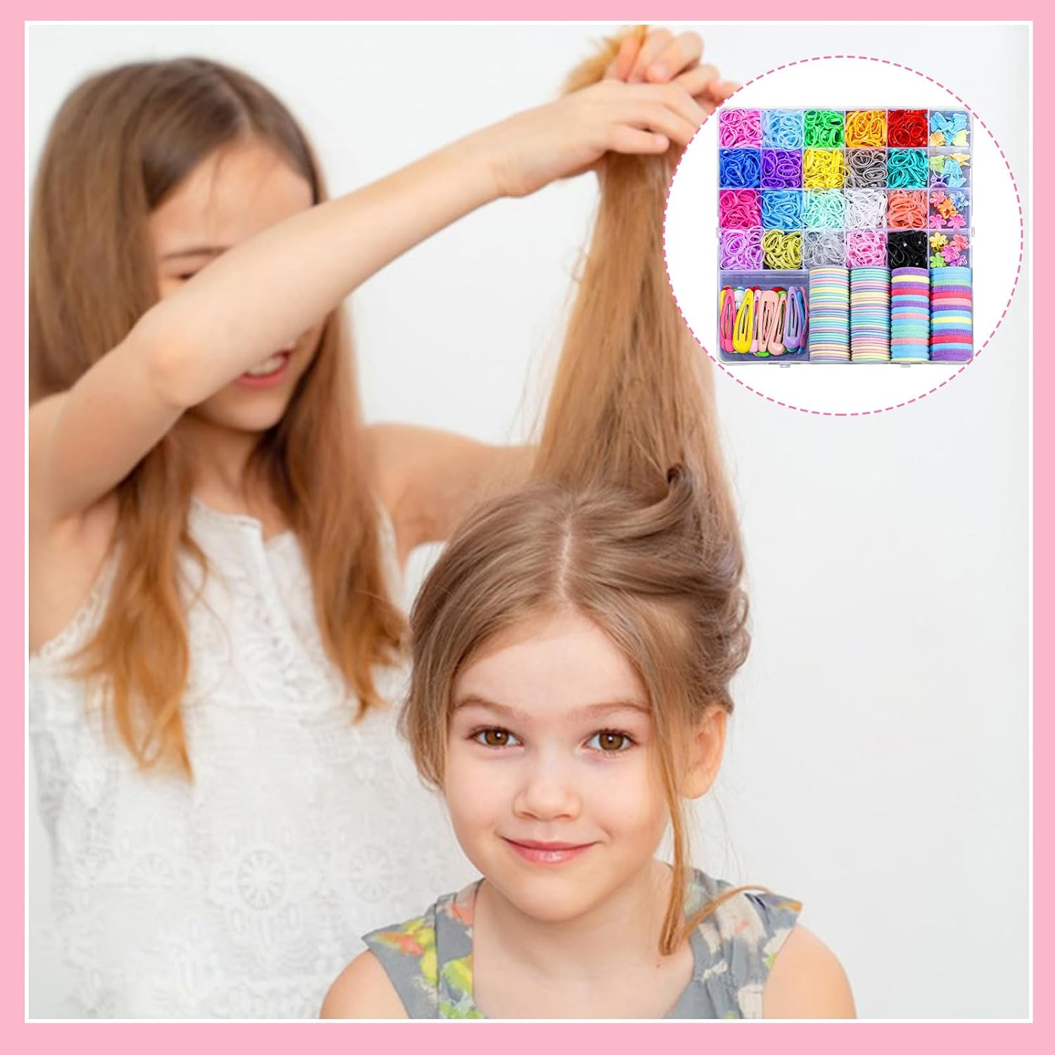 Pack of 1650 Hair Bobbles Small Colours Mini Hair Bobbles Hair Bands Thin Elastic Hair Band with Comb for Girls Women image number 4