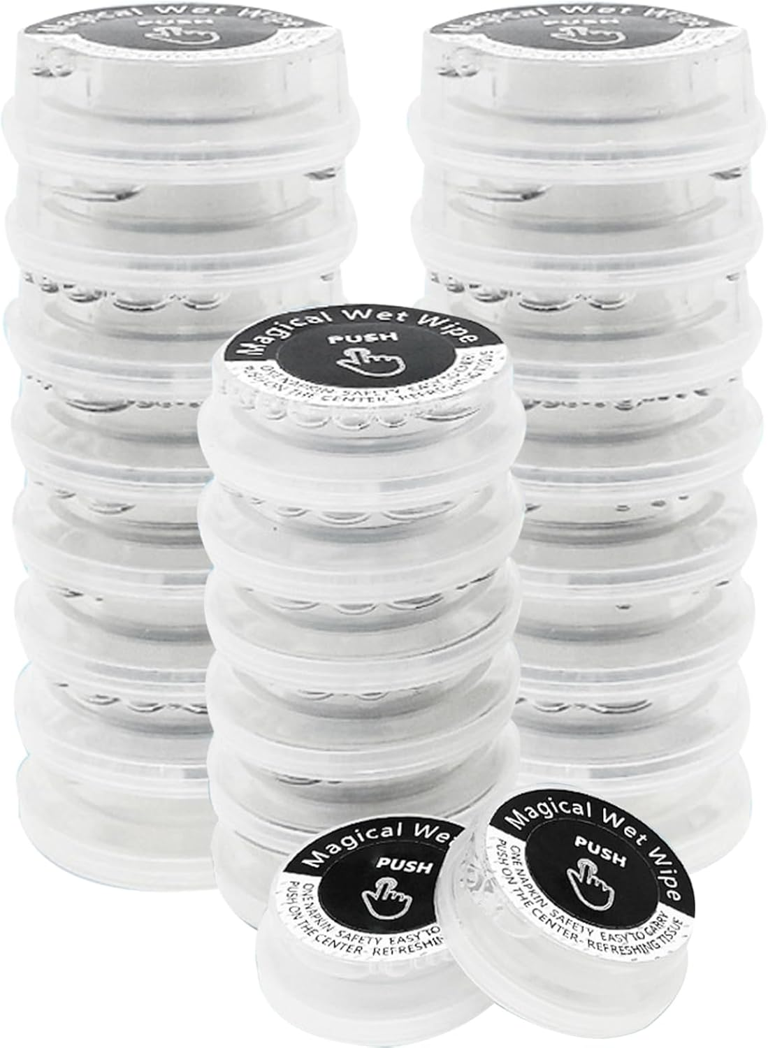 Hand Wipes Travel Size Portable Hand Pop Hand Wipes Non-Stimulating Personal Cleansing Wipe with Built-In Liquid Magical Wet Wipes for Baby Adults 50Pcs image number 2