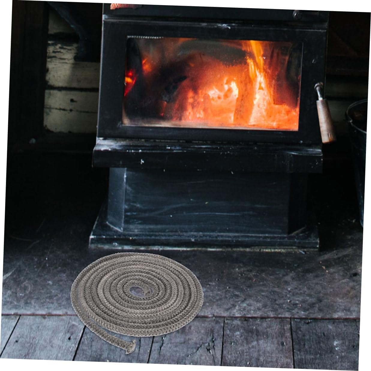 Self-Adhesive Fireplace Gasket Strip Wood Stove Door Seal Replacement Smoke Prevention Flue Sealant for Wood Burning Stoves and Fireplaces Easy Install image number 4