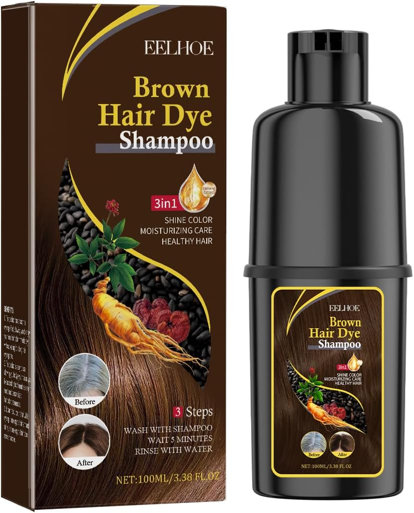 Hair Dye Shampoo Quick Coloring and Moisturizing Formula for Soft and Shiny Hair Easy Use for Personalized Color Needs (Grey)