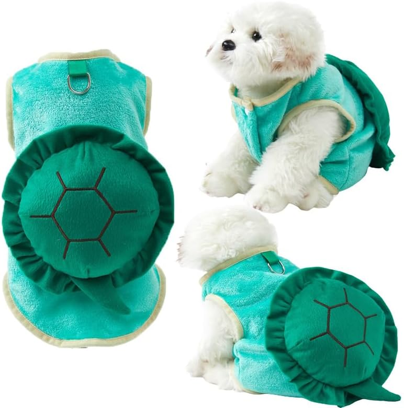 Aoozleny Pet Turtle Halloween Costume Winter Dog Cat Holiday Cosplay Warm Clothes Cute Turtle Turns into Flannel Dog Costume for Cat and Small Dogs (L) image number 1
