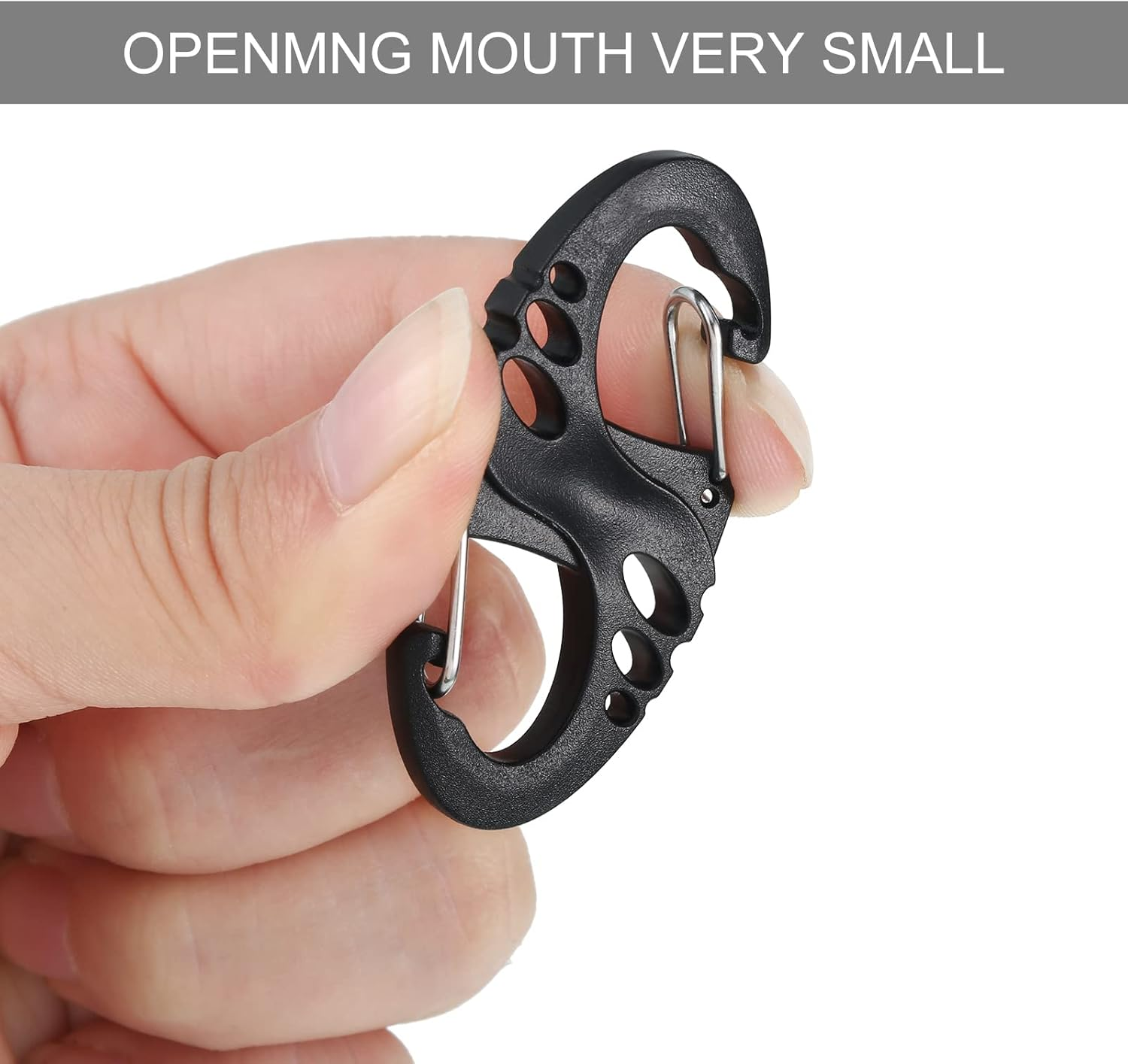 20 Pieces Small Plastic Keychains Clip 1.96 Inch/ 50 Mm Double S Biner Clips Mini Snap Hooks Keychain Buckle Tool