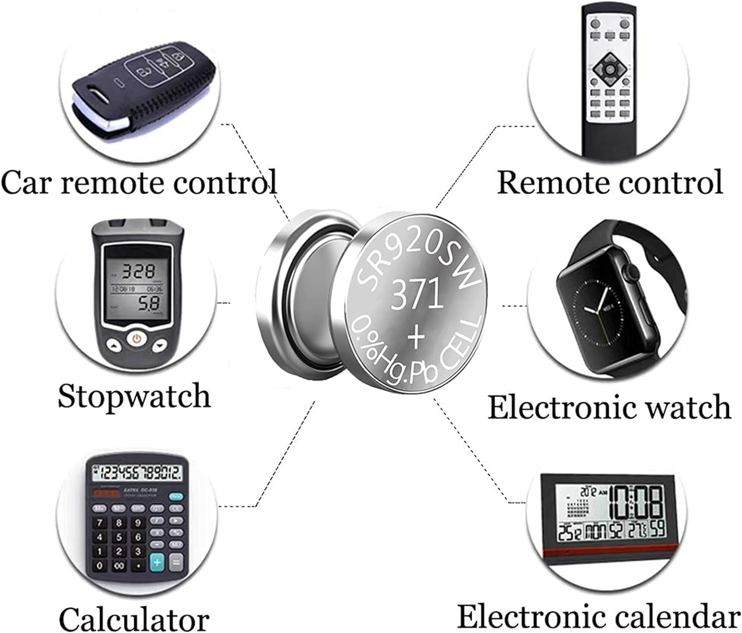 10Pack SR920SW Batteries Button Cell Pack 371 SR920SW Watch Battery AG6 1.5 Volt Battery Long-Lasting Alkaline Battery 27A image number 3
