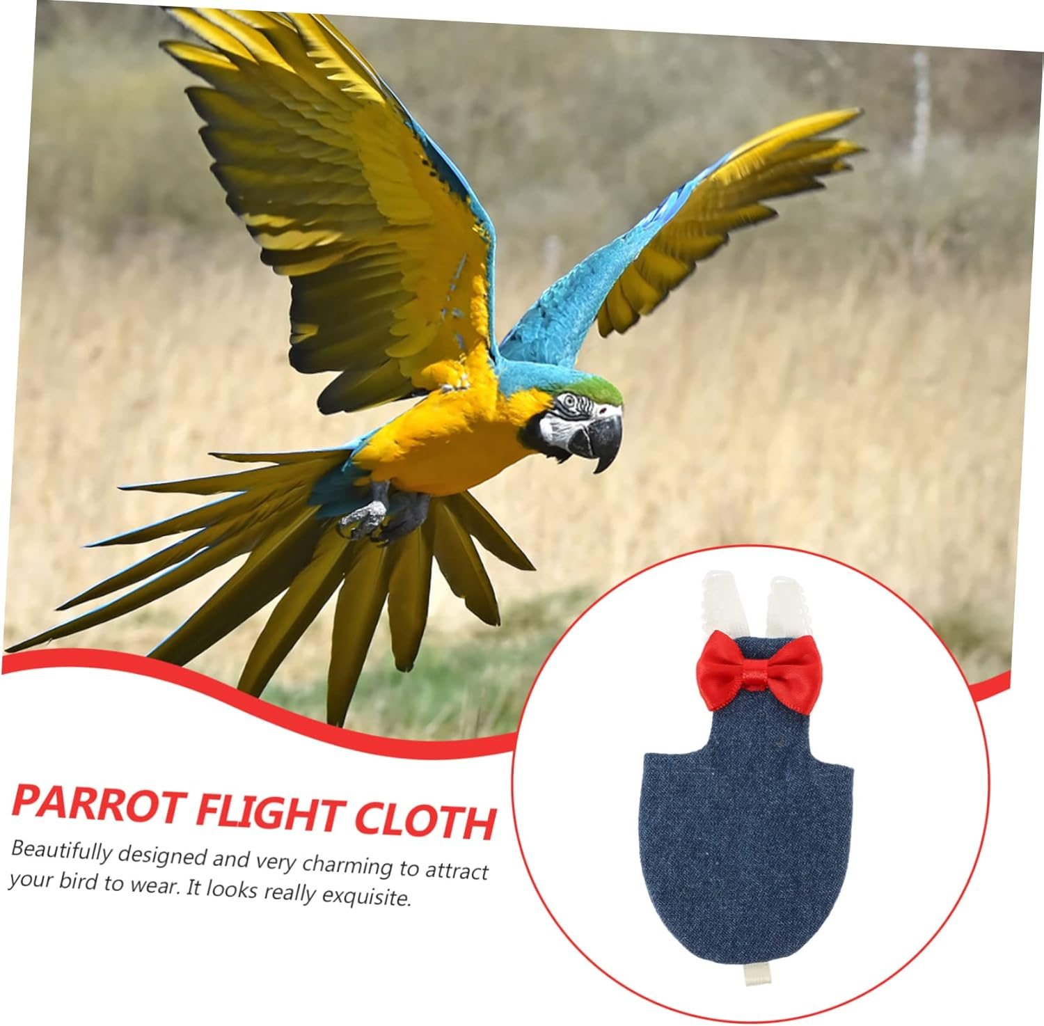 BESPORTBLE 4Pcs Bird Diaper for Parrot and Parakeets Reusable Flight Suit Clothes Protective Liner for Small Birds image number 4