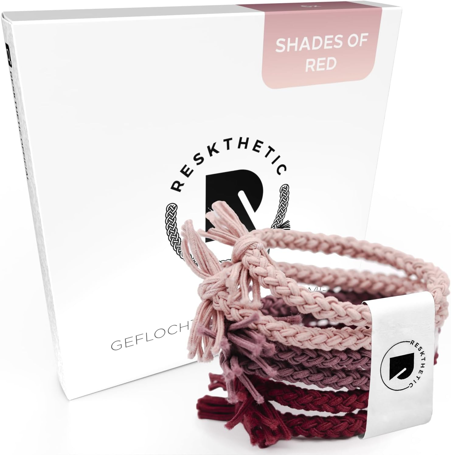 Reskthetic&reg; Hair Scrunchie - High-Quality Braided Hair Bobbles with Perfect Hold, Extremely Tear-Resistant Braid Elastics, Comfortable to the Hair (Brown) image number 2