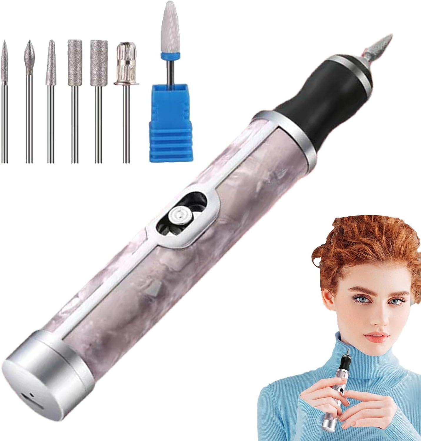 Electric Nail Drill, Toe Nail Grinder Kit for Thick Nails | Electric Nail Drill | Toenail Sander for Thick Nails, Nail Grinder Manicure, Toenail Grinder for Thick Toenails Human Cordless