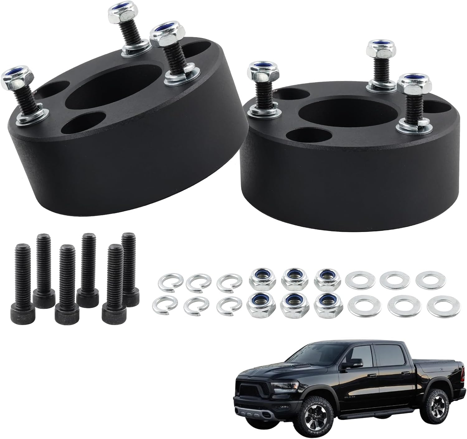 3" Front Leveling Lift Kits for 2009-2022 Ram 1500 4WD 4X4,3 Inch Front Strut Spacers for Dodge Ram Suspension Lift Kits image number 4