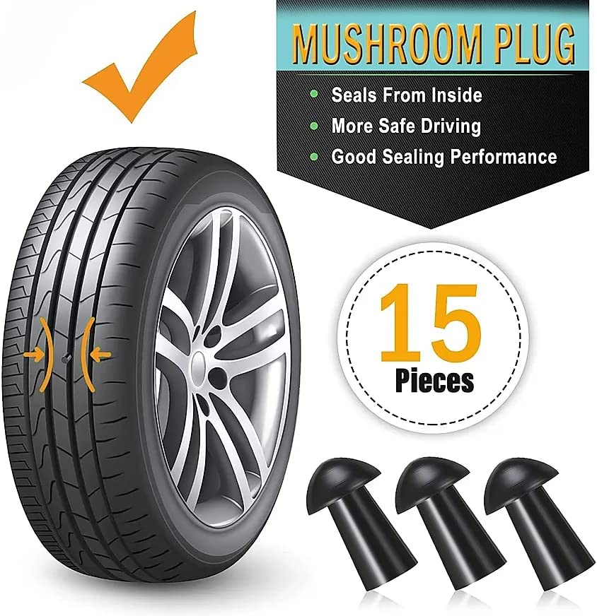 Grand Pitstop Replacement Mushroom Plugs for Tubeless Tire Puncture Repair Kit - for Cars, Motorcycles- Spare Plugs (15 Plugs) image number 5