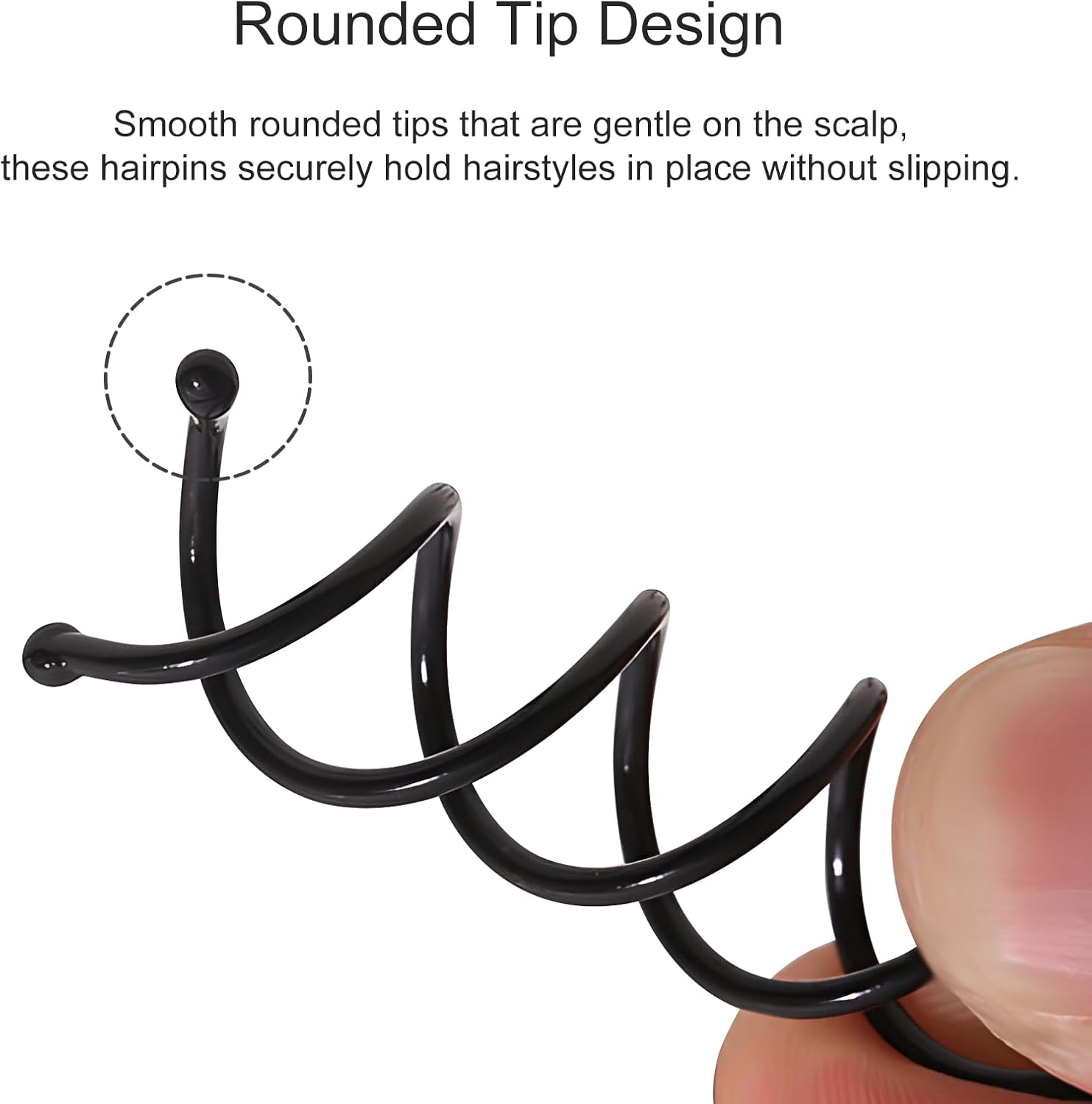 30-Piece Spiral Hair Pins, Twist Corkscrew Spin Pins with Non-Scratch Rounded Clips for Women'S Hair Styling DIY (Black) image number 2