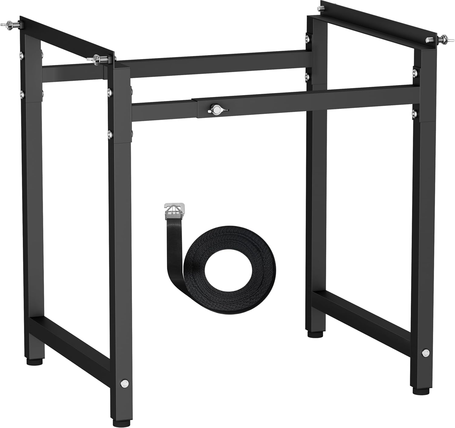 Adjustable Metal Bee Hive Stand with 120-Inches Strap for 8 & 10 Frame Beehives Box, 12 to 19 Inches Width Beehive Frame Holder, Heavy Duty Flow Hives Stands Base for Beekeeping, White