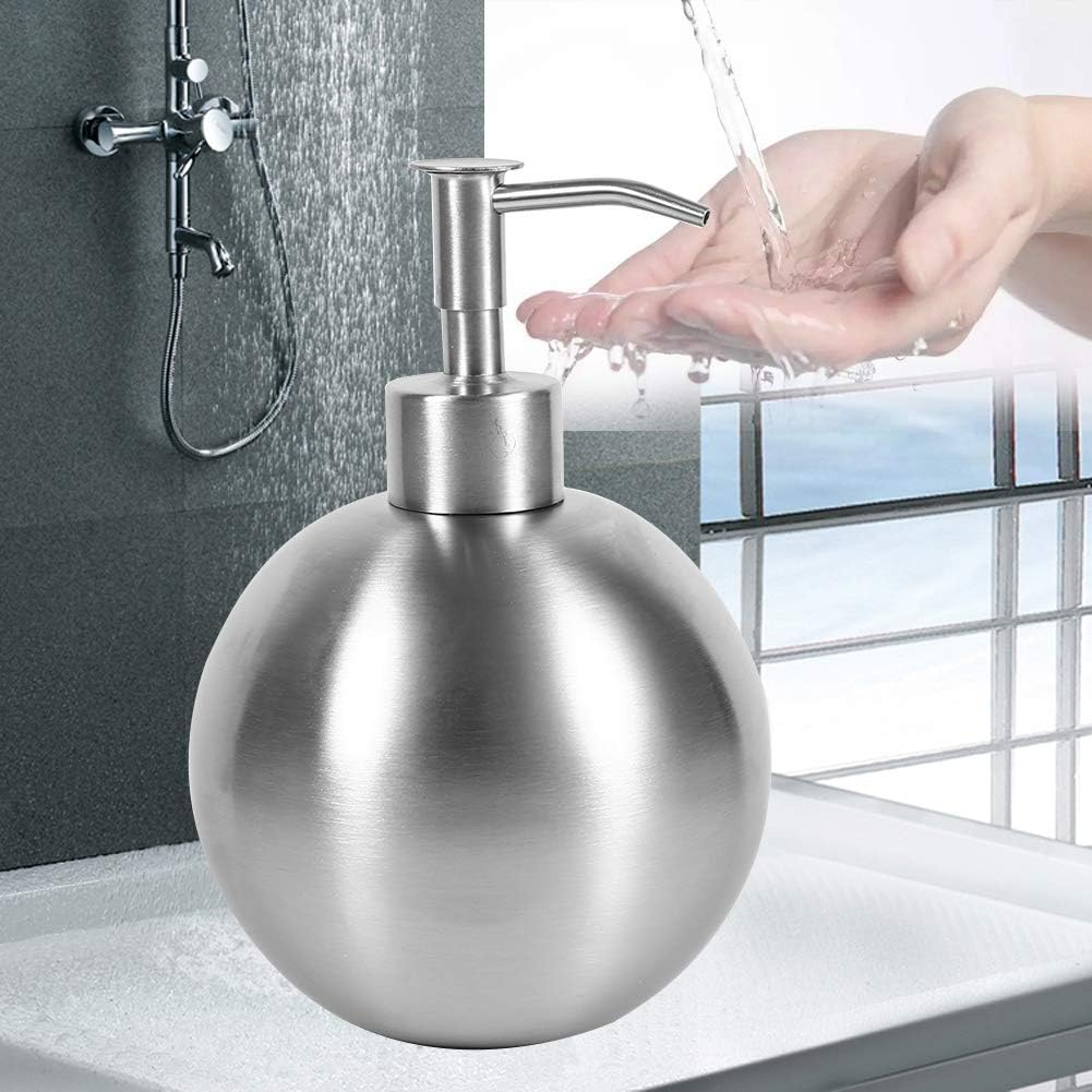 Stainless Steel Bath Accessory for Shower Gel Lotion Shampoo Dispenser 500Ml Ball Shaped Kitchen Hand Soap Container Durable Corrosion Resistant Pump Design image number 4