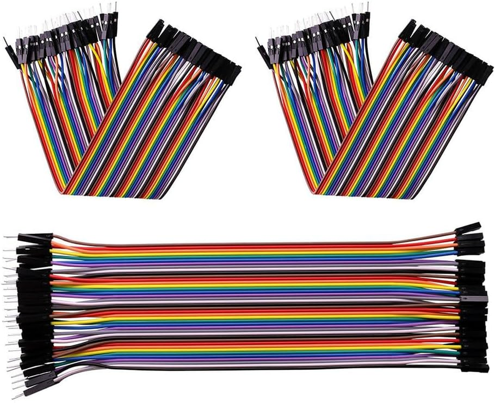 Elegoo 120Pcs Multicolored Dupont Wire 40Pin Male to Female, 40Pin Male to Male, 40Pin Female to Female Breadboard Jumper Wires Ribbon Cables Kit for Arduino image number 3