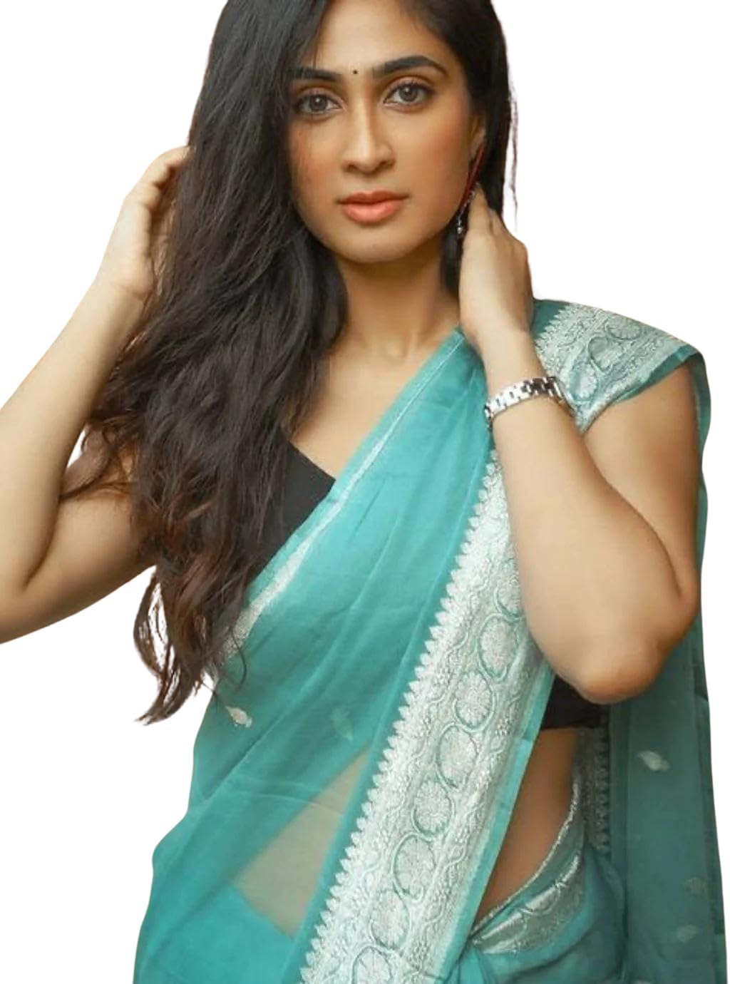 C J Enterprise Women'S Pure Soft Cotton Silk Saree Kanjivaram Style with Blouse Piece for Wedding (Fatima)