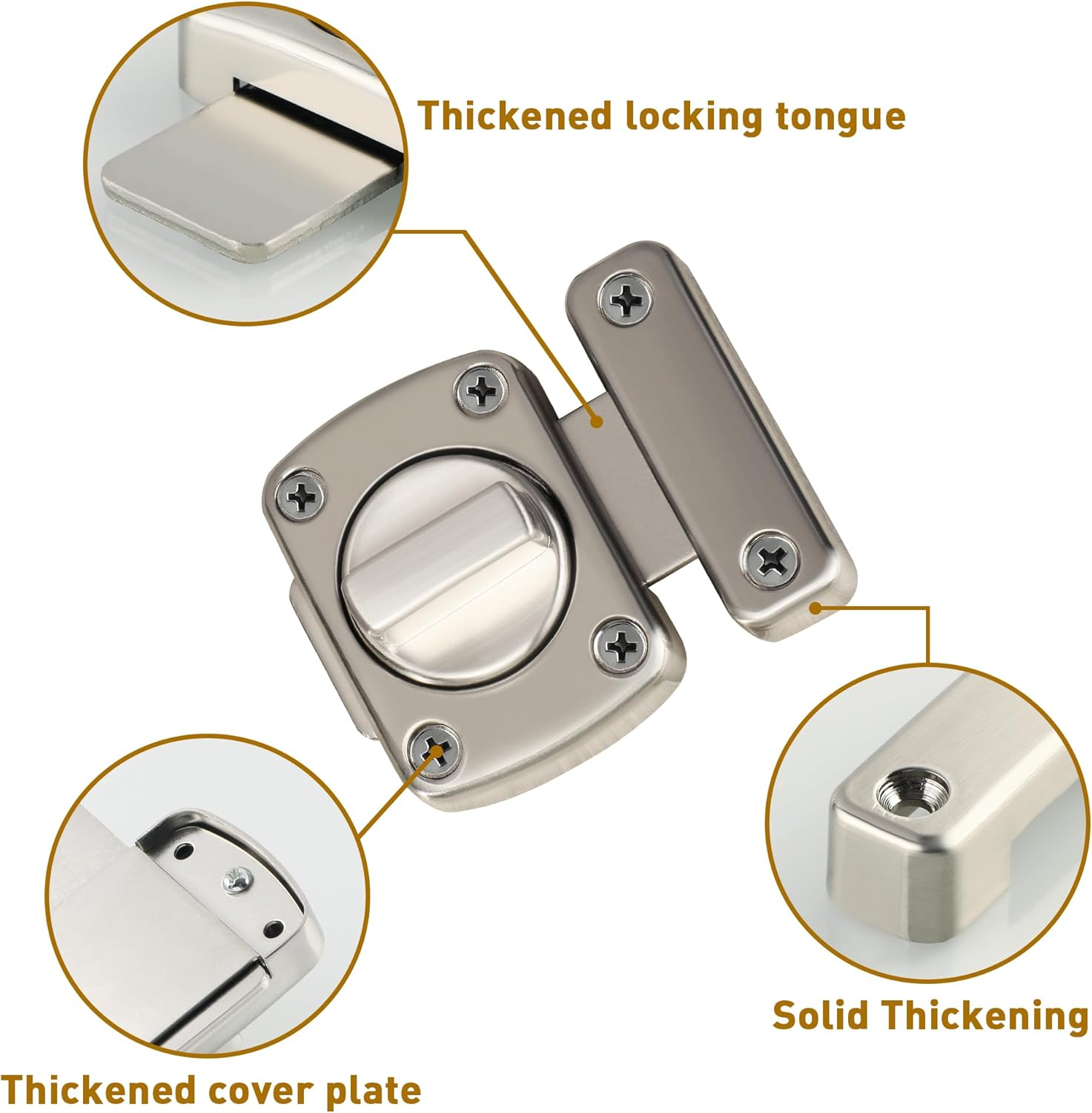 Alise Gate Latch Slide Bolt Latches Lock for Door,Double Sided Rotate Gate Latches for Barn,Shed,Fence, Garage,Front Door,Toilet Door, Pet Door,Brushed Finish - Oil Rubbed Bronze image number 7