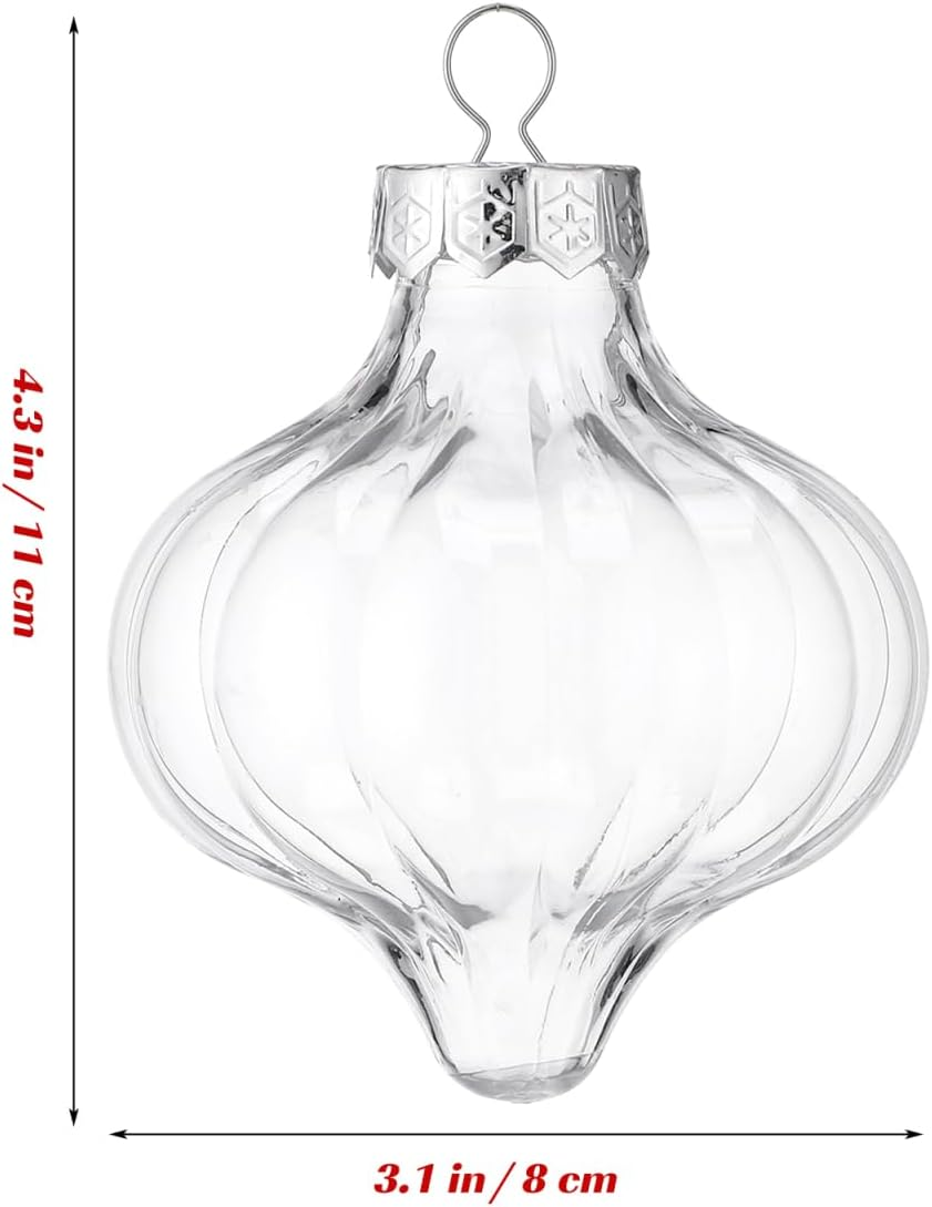 8Pcs Clear Fillable Plastic Christmas Tree Hanging Ornaments DIY Xmas Balls Decoration for Holiday Parties Transparent Bauble Decor and Shatterproof image number 6