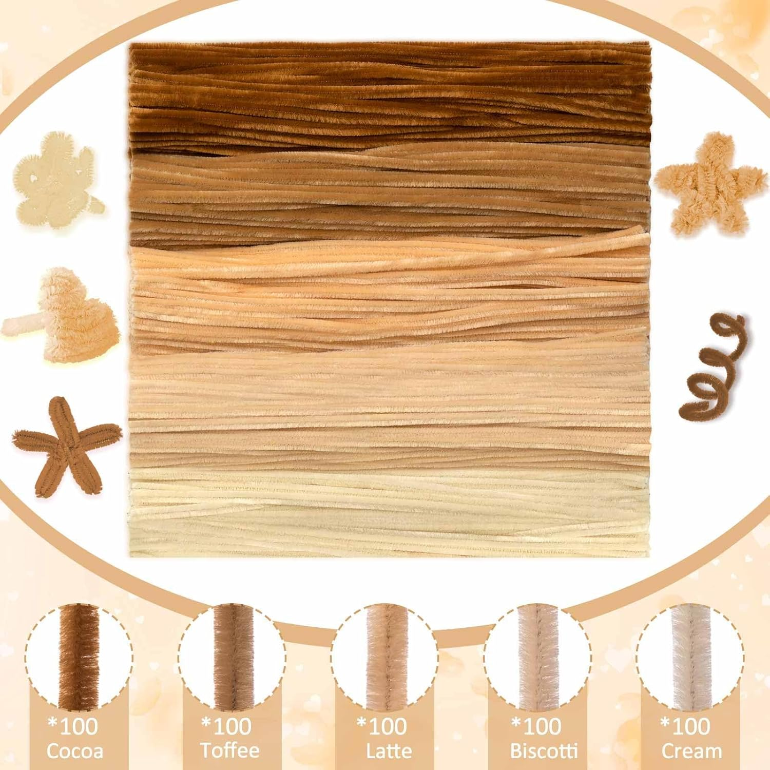 500 Pieces Pipe Cleaners Chenille Stems 12 Inch Craft Supplies Bulk for DIY Art and Craft Projects Creative Gift Wrapping Party image number 1