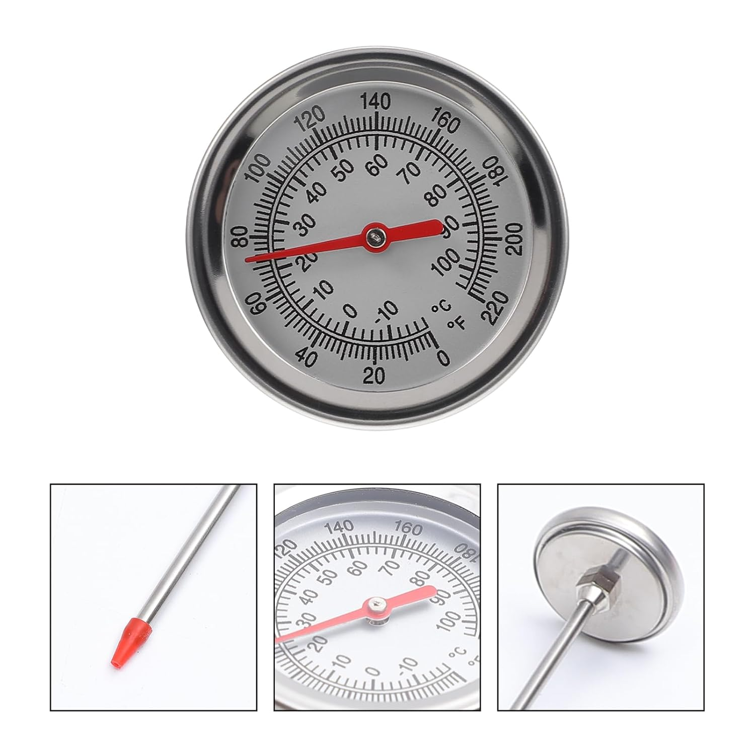 POPETPOP 1Pc Extended Compost Thermometer Professional Soil Temperature Gauge for Gardening Measures Accurate Ground Temp Tester