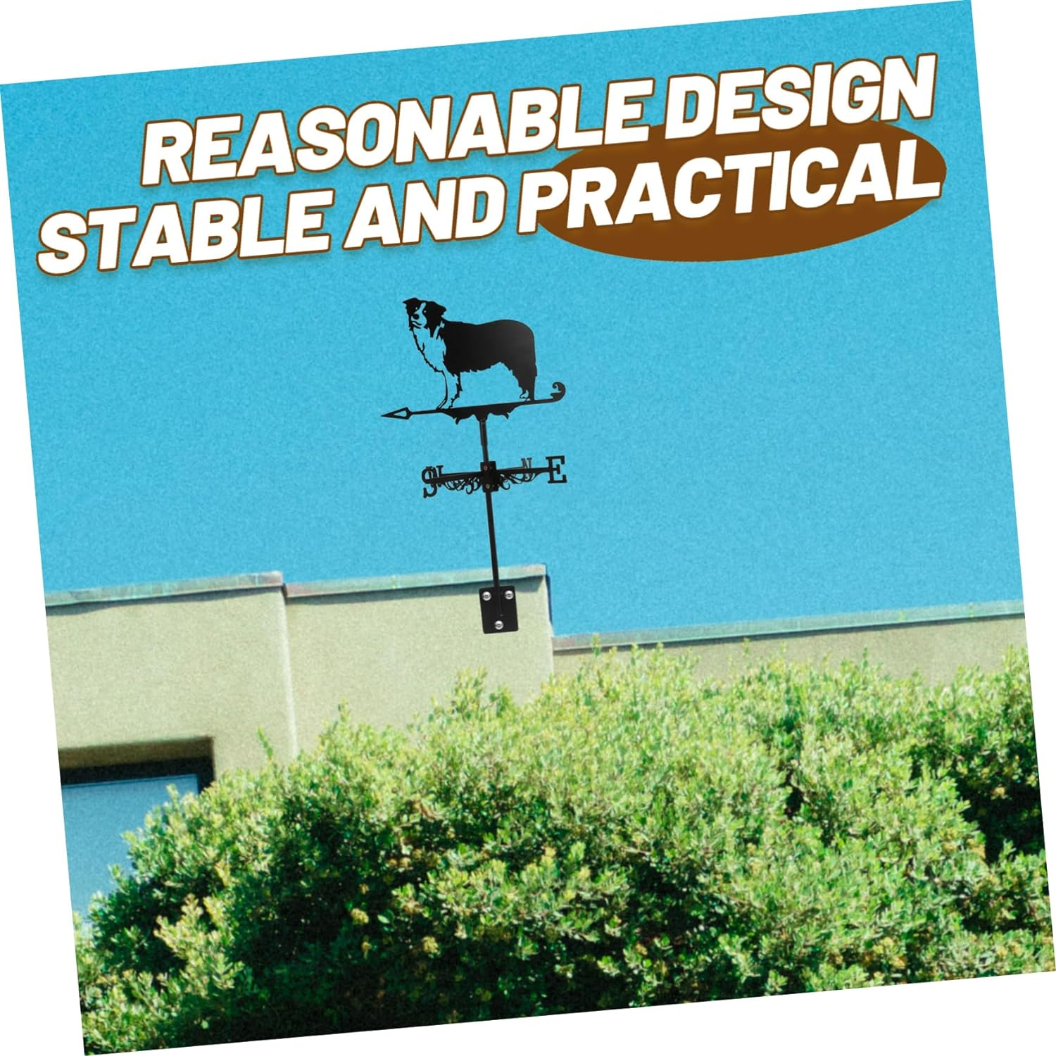 MERRYHAPY Sturdy Iron Weathervane Roof Yard Decor Large 3D Dog Weather Vane for Decorative Use image number 6