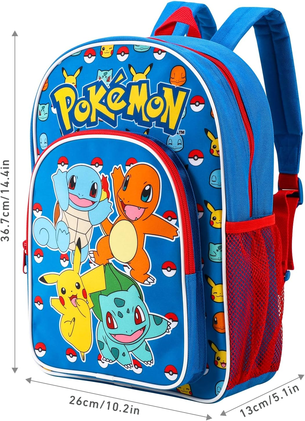 Zawadi Global Kids Childrens Premium Backpack School Rucksack Travel Bag Boys Girls with Side Mesh Pocket and Front Zipped Pocket, Multicolour image number 5