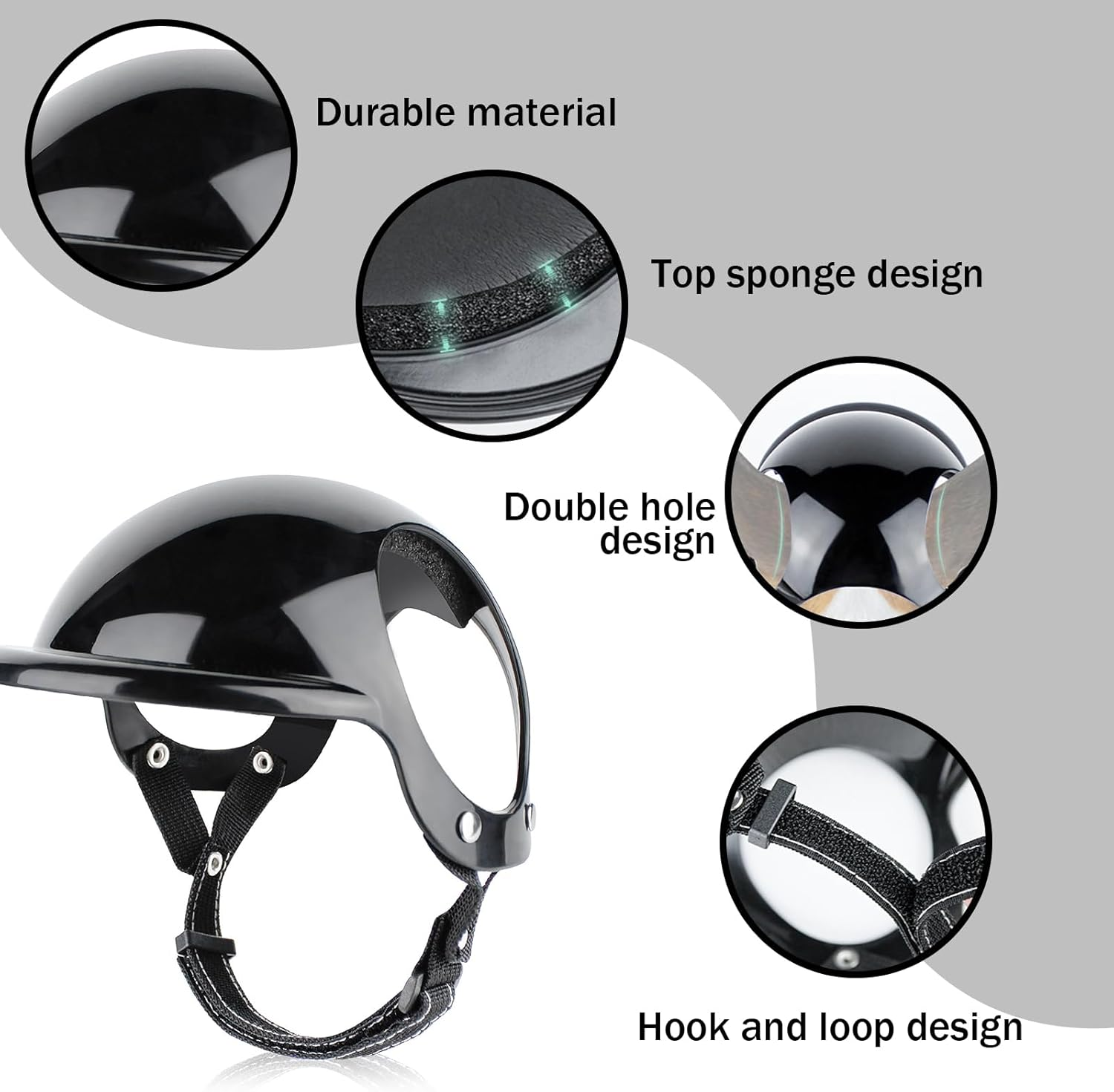 IUOUTG Pet Dog Helmet and Dog Goggles Summer Male Dog Motorcycle Helmet Goggles Dome Pets Helmet Dog Sport Hat for Medium Large Dog Outdoor Riding