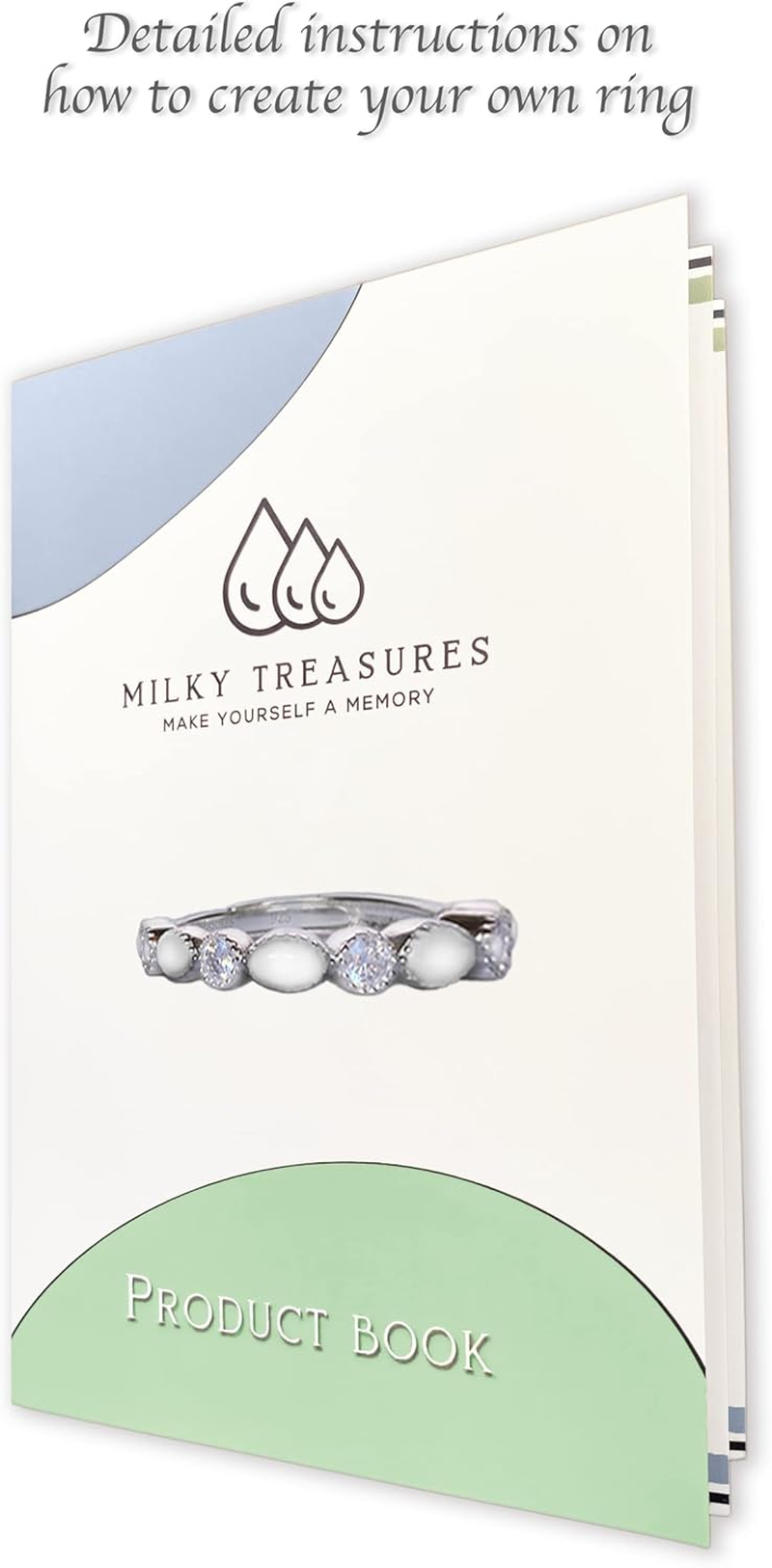Band Ring DIY Breastmilk Jewelry Making Kit | Adjustable Size 6 to 10 | Breastfeeding Keepsake | New Mom Gifts | Baby Shower Registry | 925 Sterling Silver [Full KIT] image number 3
