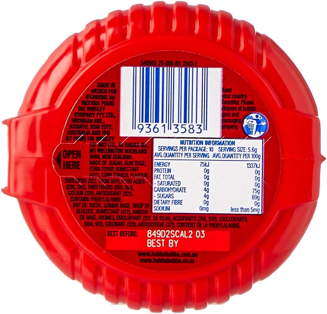 Hubba Bubba Strawberry Flavour Bubble Gum Tape, 56 Grams X 12 image number 5