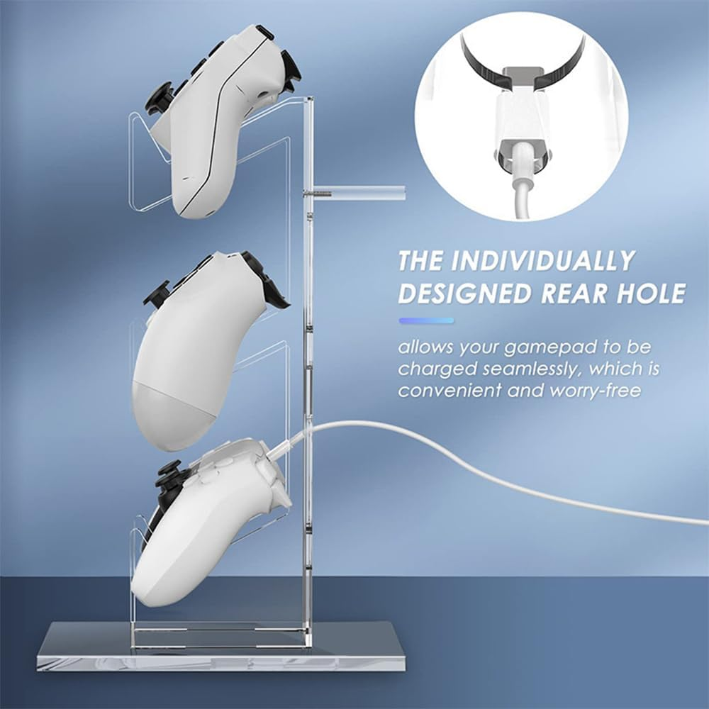 HHWRT 3 Tier Game Controller Stand, Game Controller Holder 3 Tiers, Desk Mounts for Controller, Game Controller Shelf Enhance Gaming with a 3 Tier Controller Holder & Headset Stand (2Pcs) image number 4