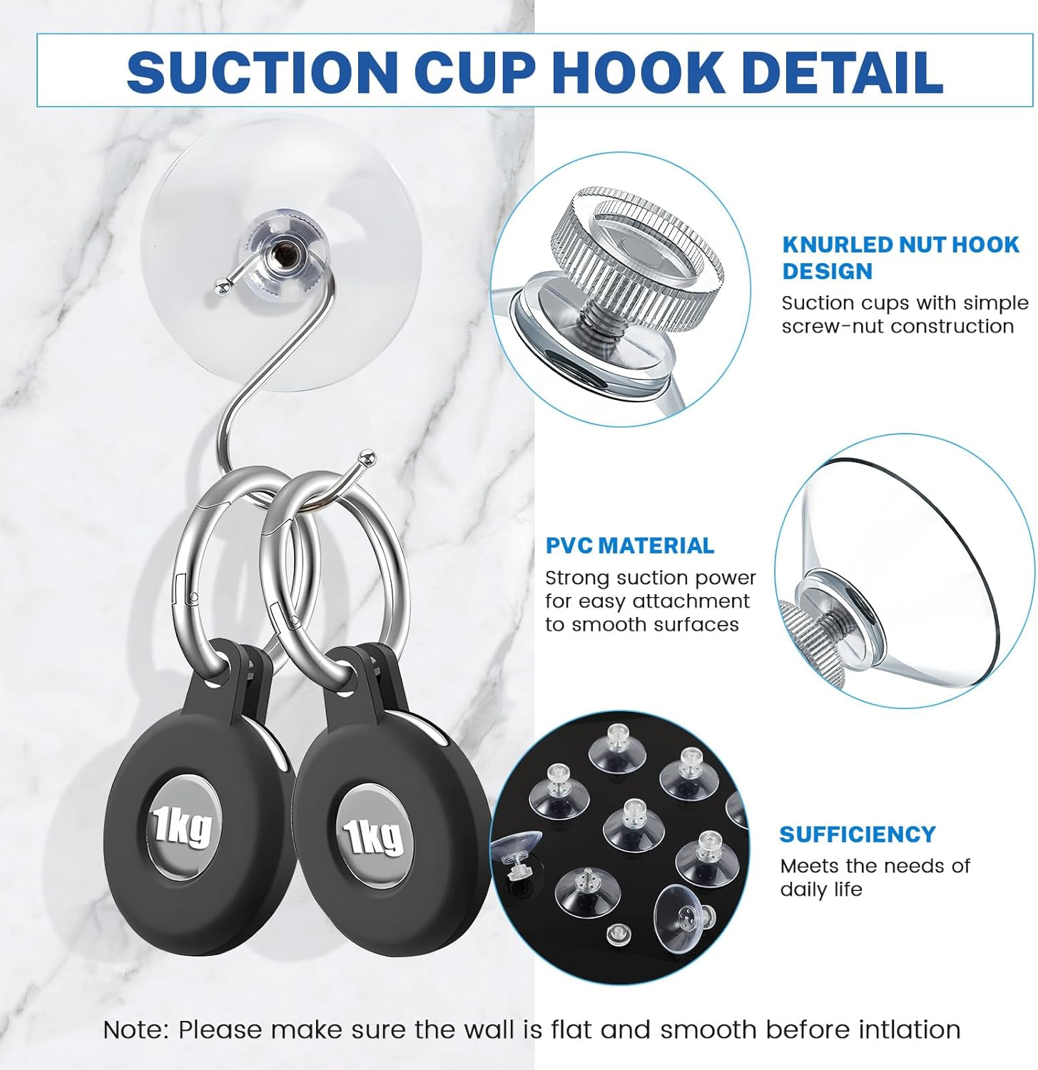 20 Pieces Suction Cups with Screw Nut, 40Mm Clear PVC Plastic Sucker Pads, Glass Suction Pads with M4 Screw, Strong Adhesive Suction Holder for Window, Ceramic, Bathroom, Car image number 6