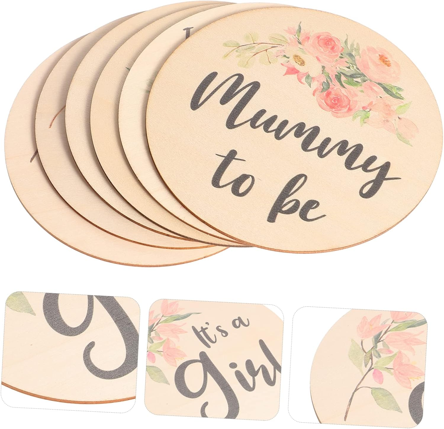 Abaodam 6Pcs Newborn Milestone Cards Hatch Announcement Ink Print Pads for Birth Announcement image number 4