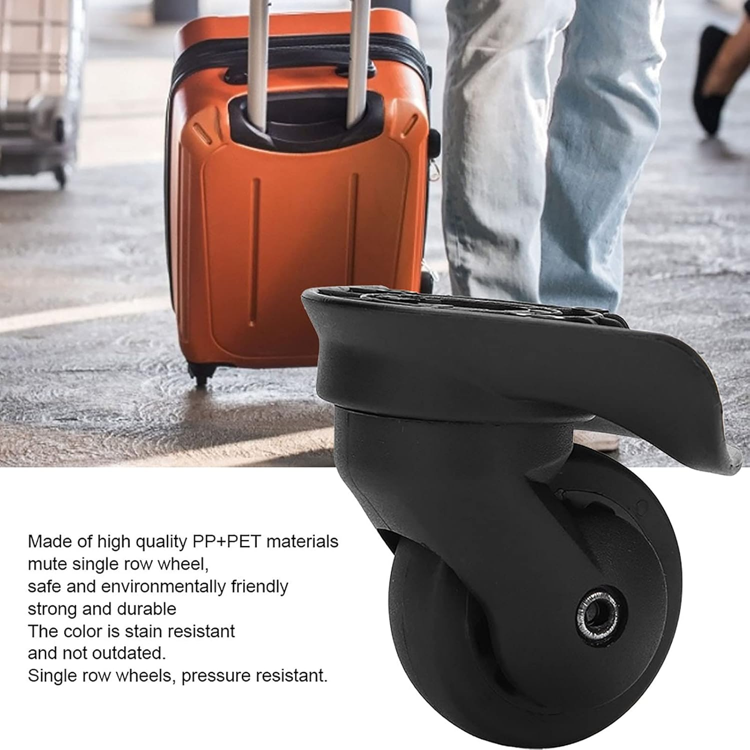 2 Pcs Mute Wheel A52 Mute Single Row Wheel Suitcase Luggage Replacement Universal Wheel Casters Outdoor Luggage Wheels Accessories image number 6