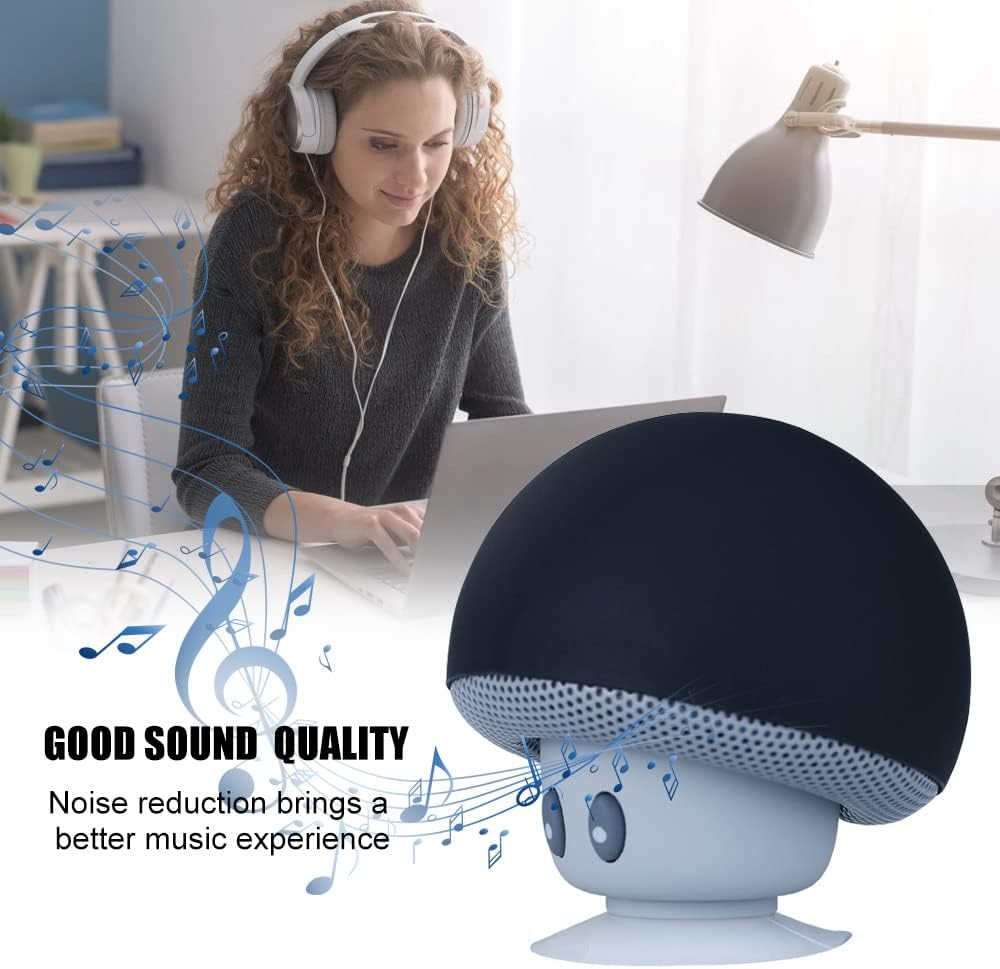Mini BT Mushroom Speaker Wirelessly Portable Subwoofer with Mic & Suction Cup for Pads/Smartphones ALKOY image number 1